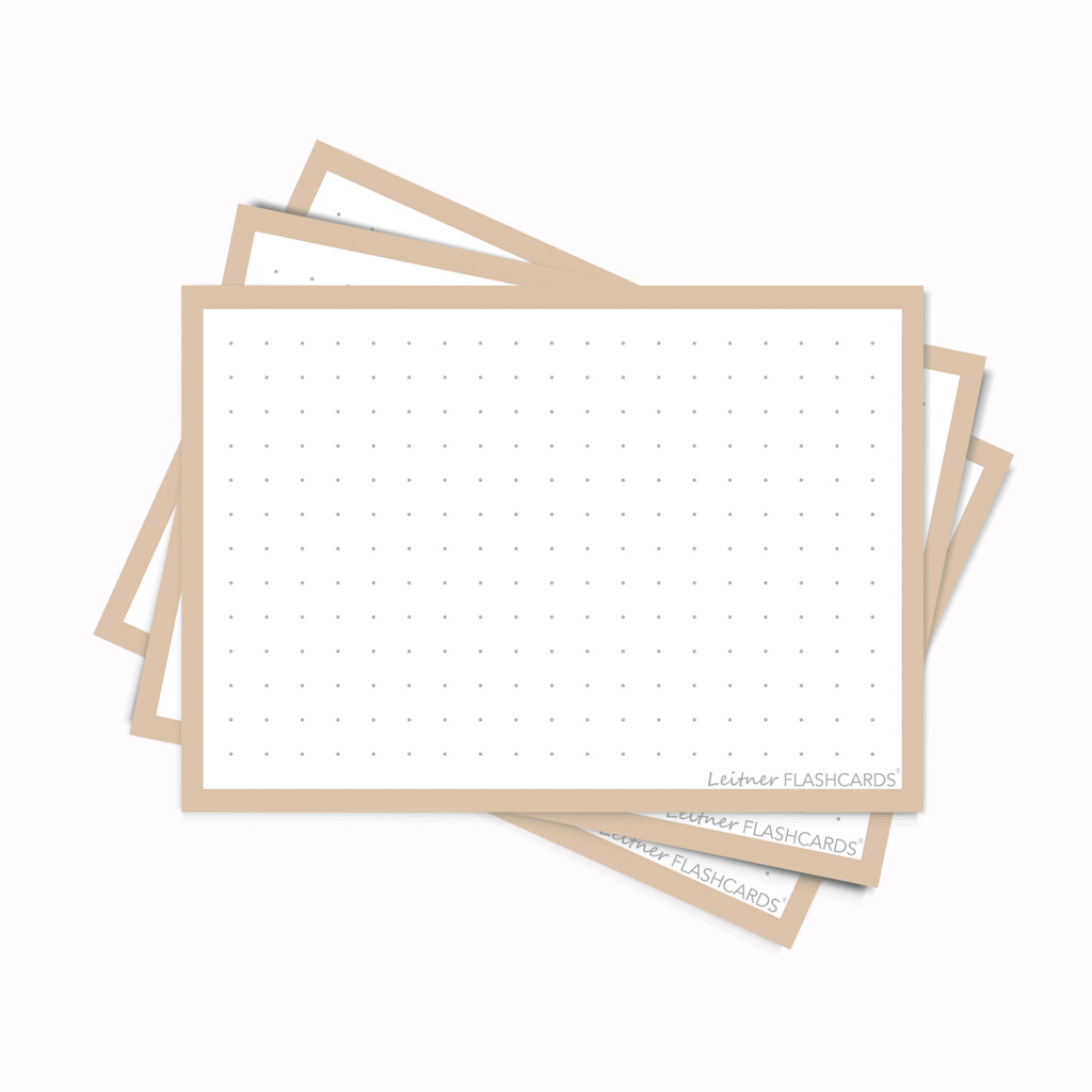 Leitner Flashcards A7 Dotted Beige