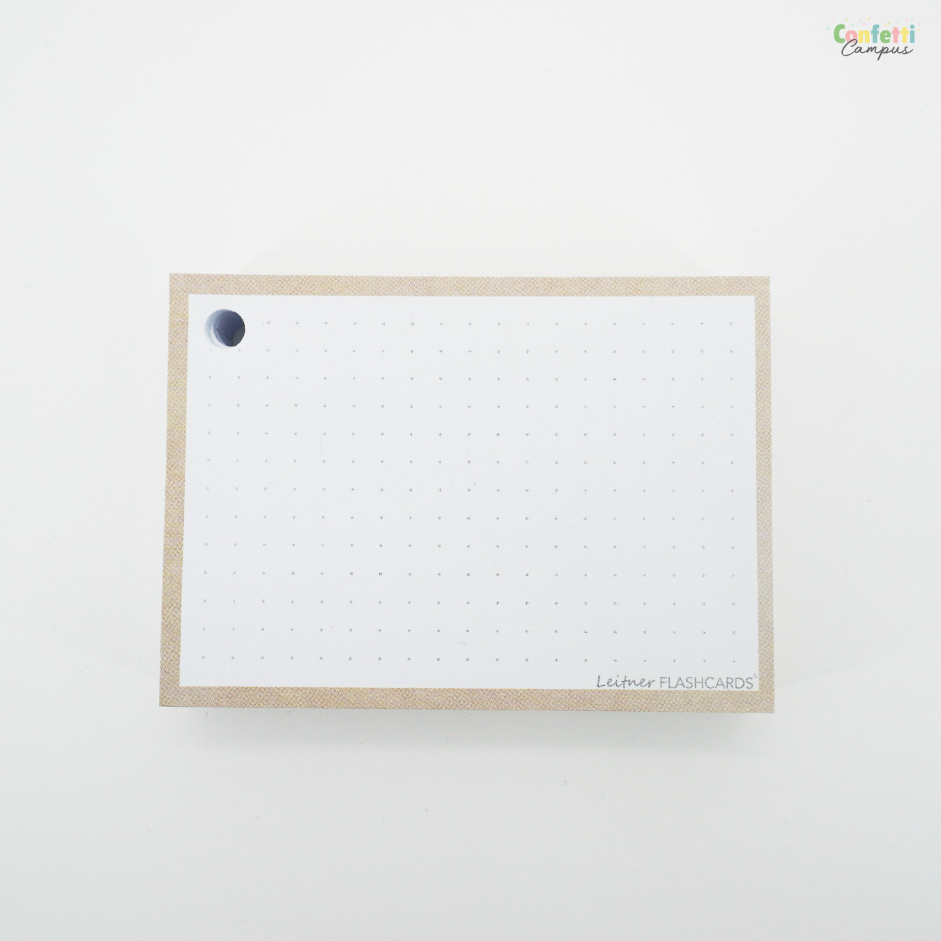 Leitner Flashcards A7 Dotted Beige