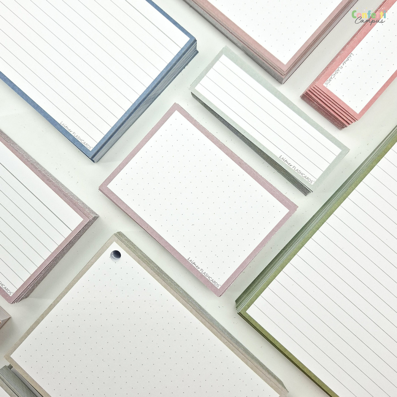 Leitner Flashcards A7 Dotted Greige