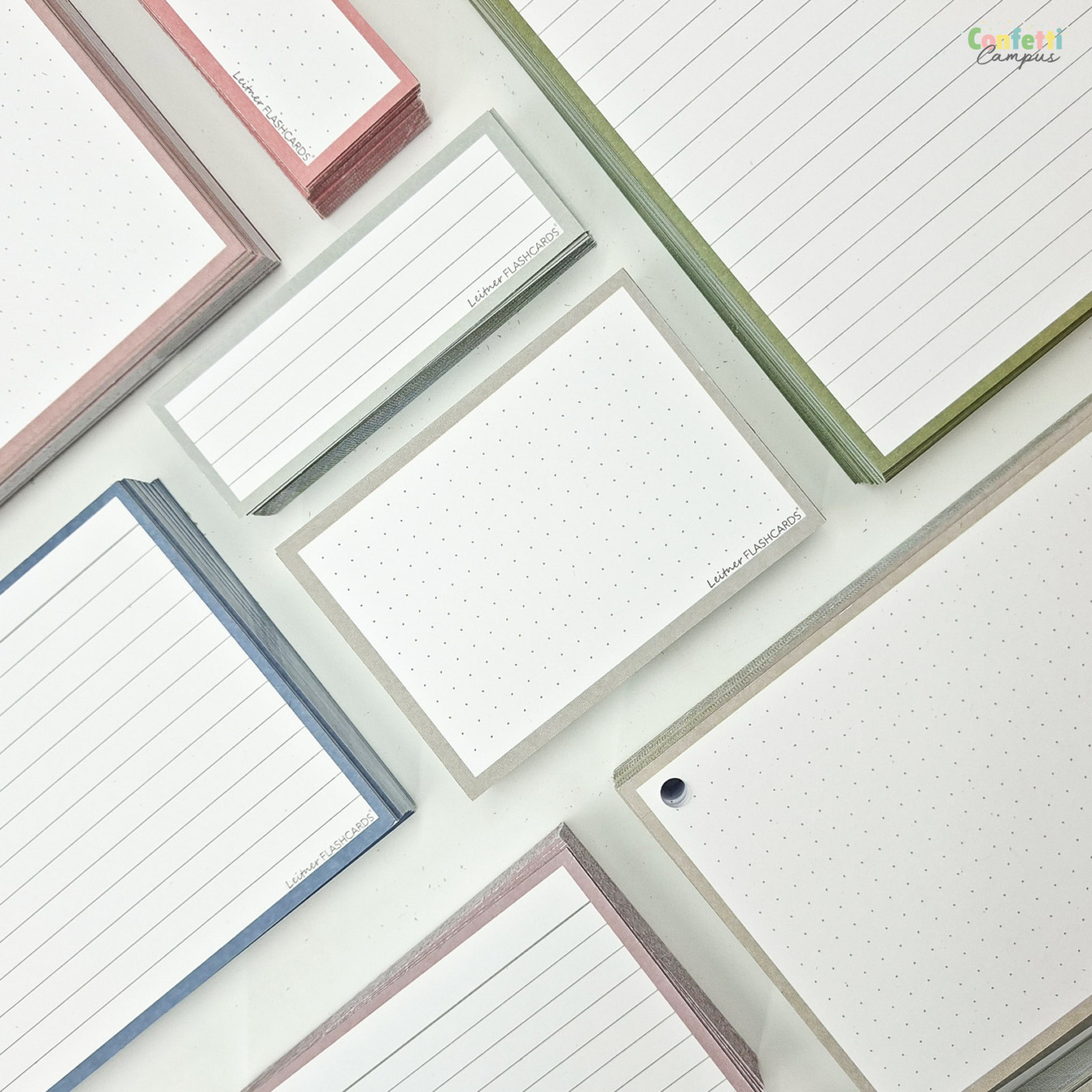 Leitner Flashcards A7 Dotted Grijs