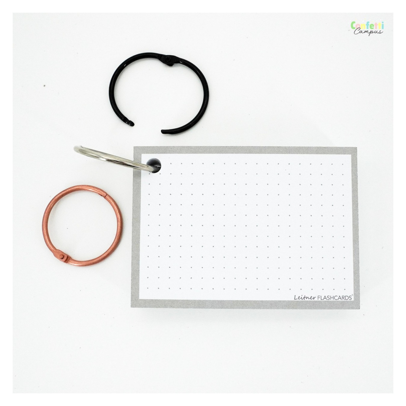 Leitner Flashcards A7 Dotted Grijs