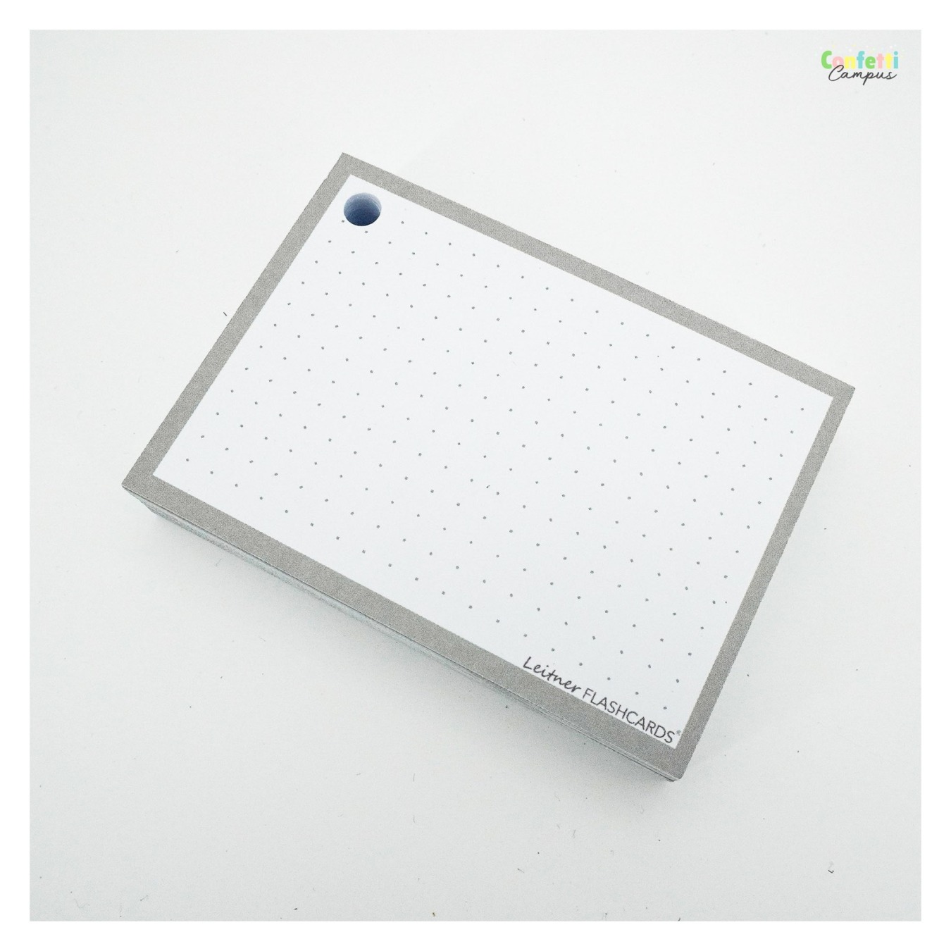 Leitner Flashcards A7 Dotted Grijs
