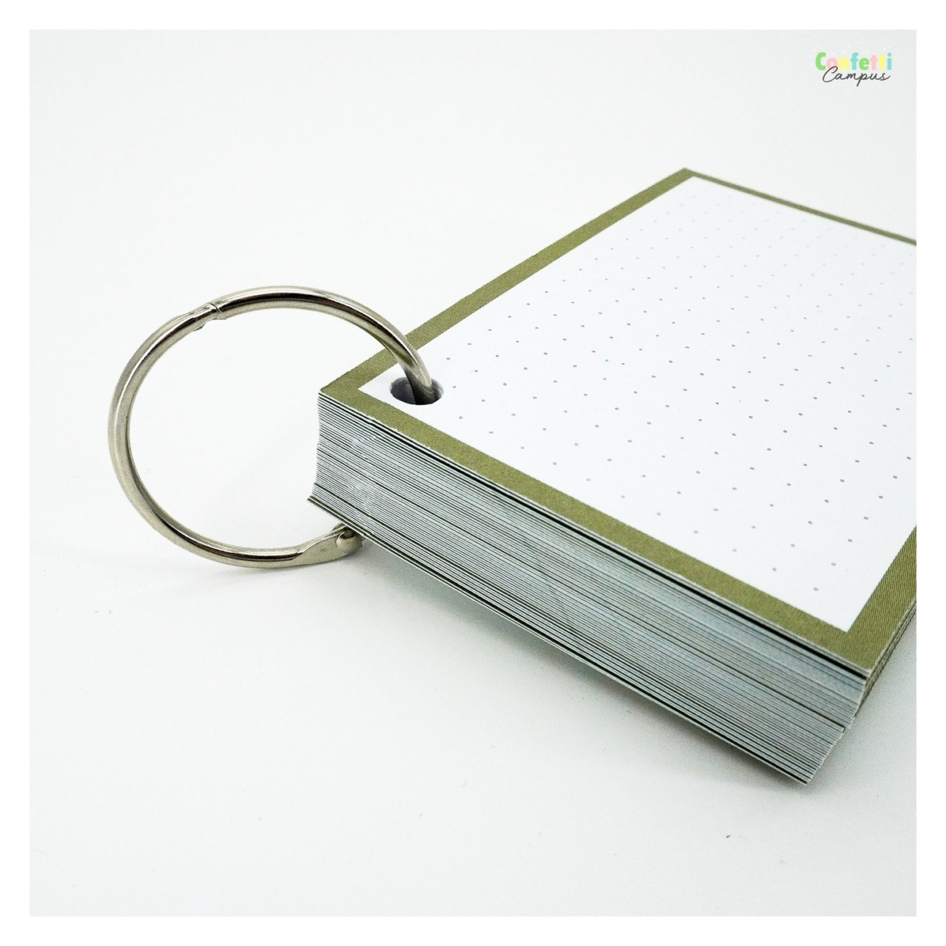 Leitner Flashcards A7 Dotted Olijf Groen