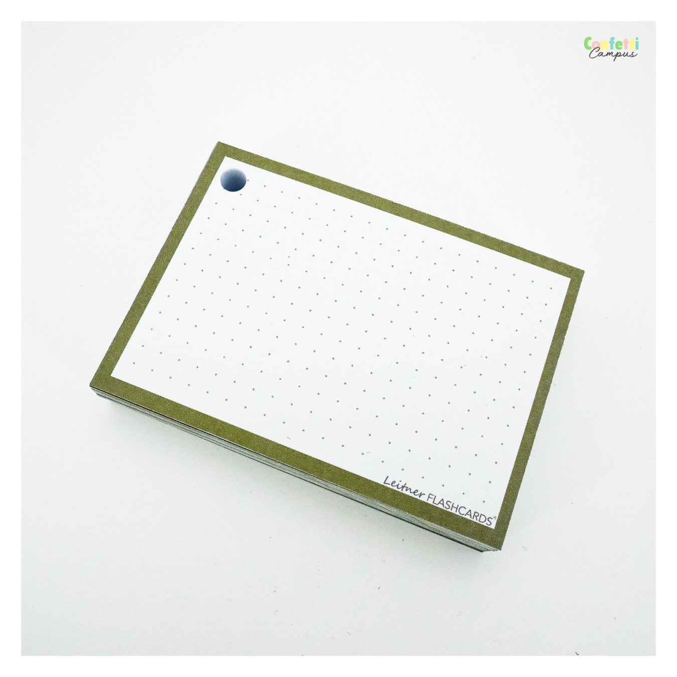 Leitner Flashcards A7 Dotted Olijf Groen