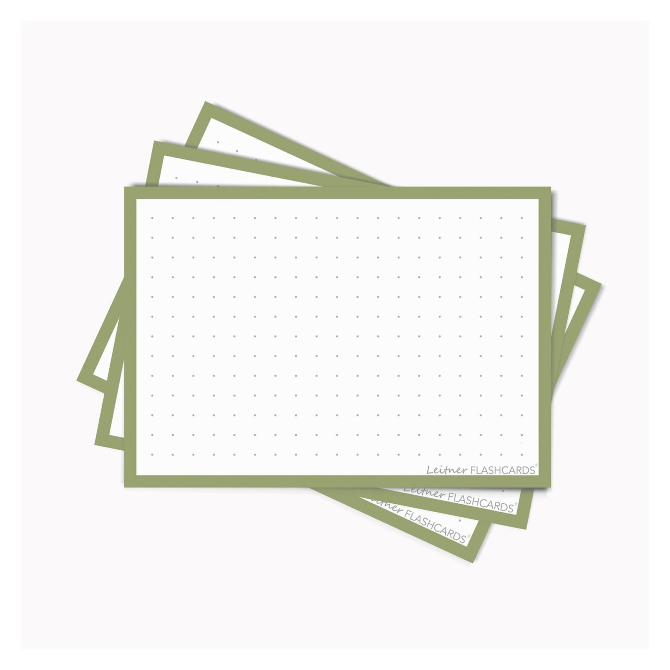 Leitner Flashcards A7 Dotted Olijf Groen