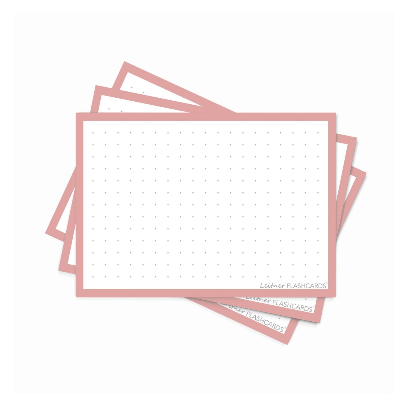 Leitner Flashcards A7 Dotted Oud Roze