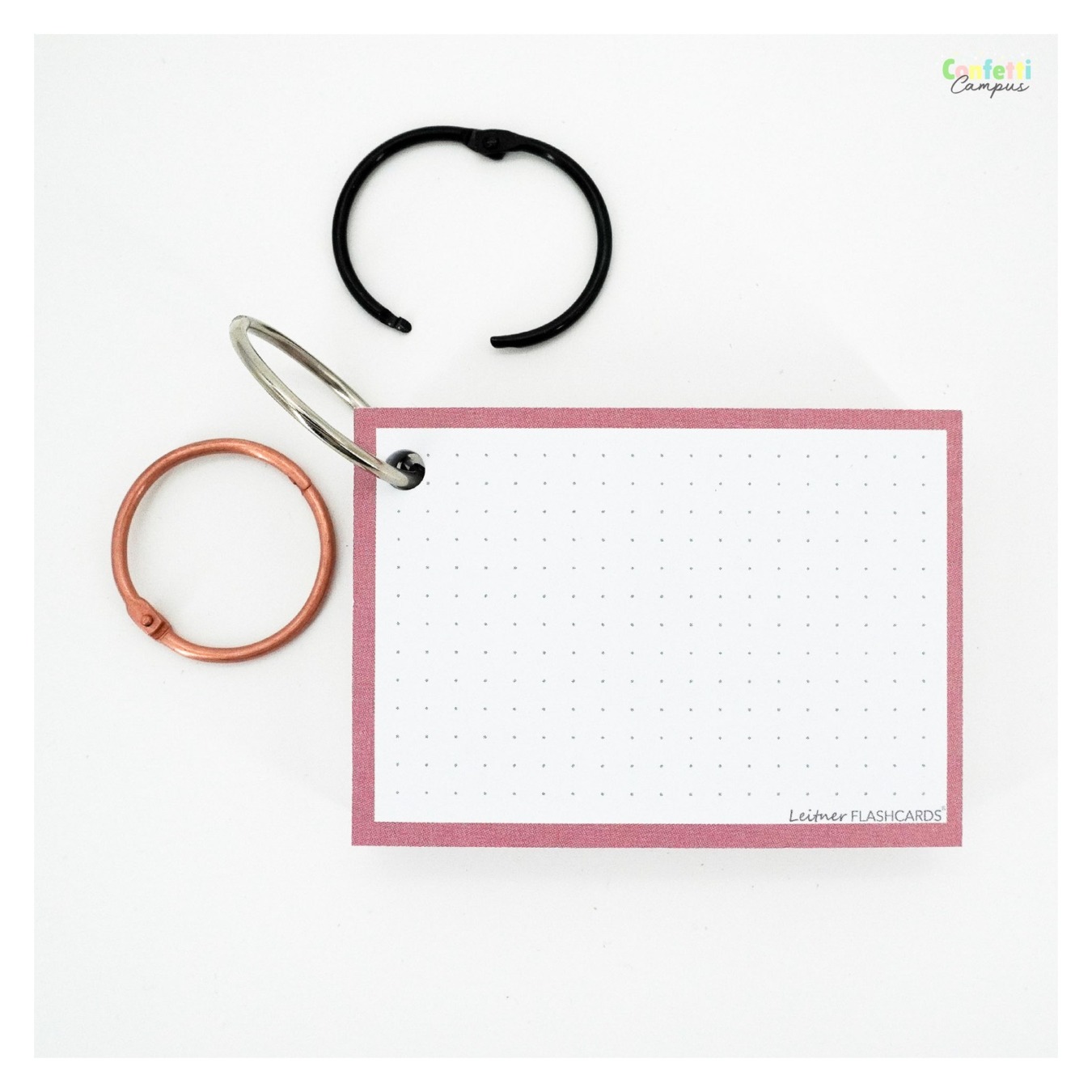 Leitner Flashcards A7 Dotted Oud Roze