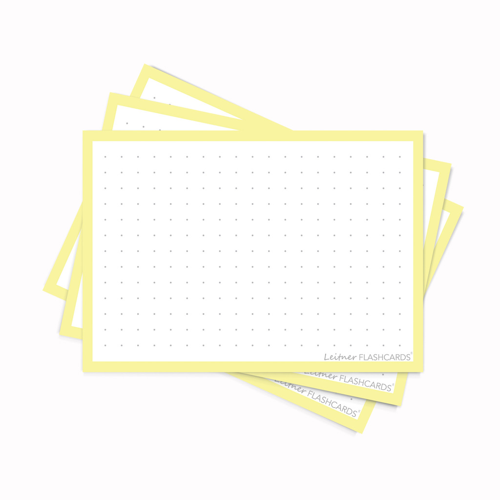 Leitner Flashcards A7 Dotted Pastel Geel
