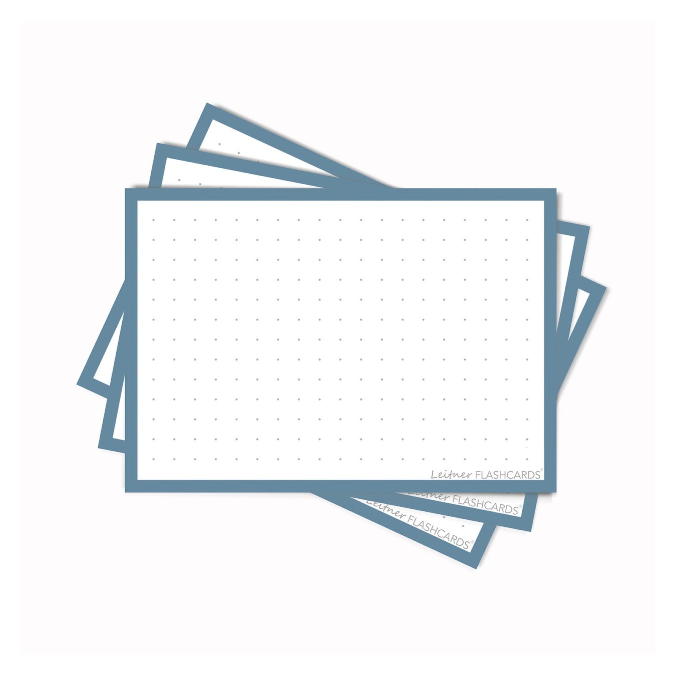 Leitner Flashcards A7 Dotted Staal Blauw