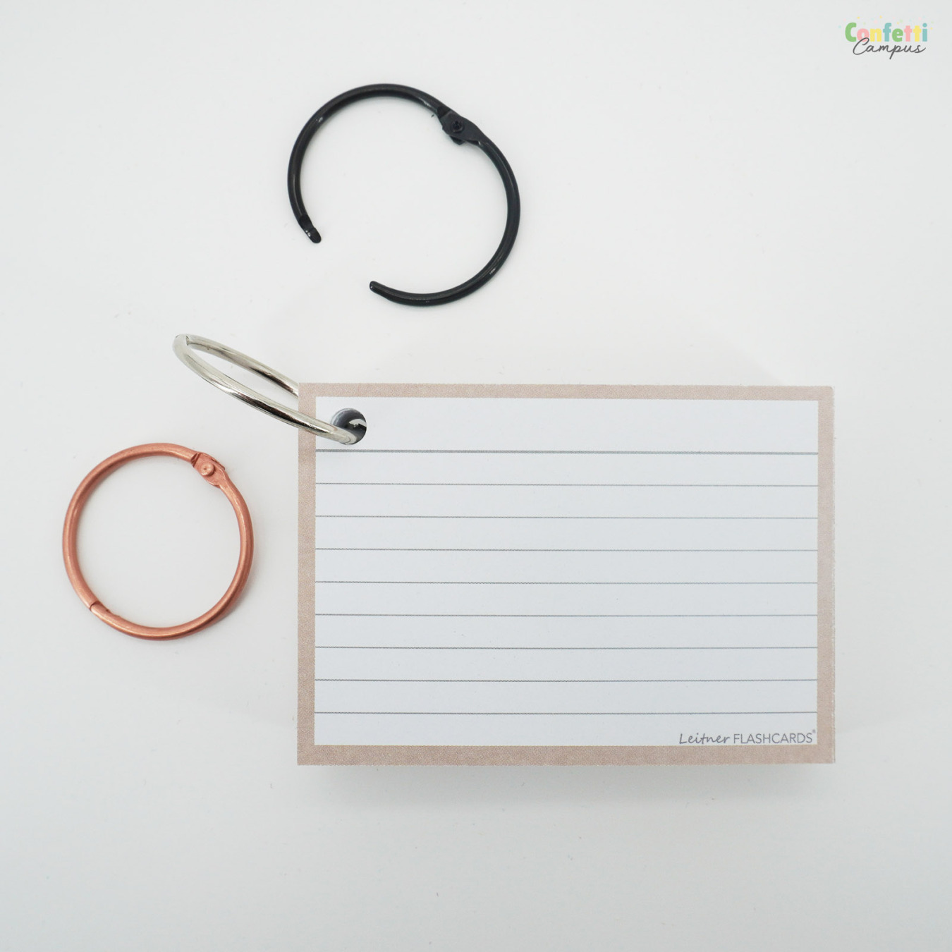 Leitner Flashcards A7 Gelinieerd Beige