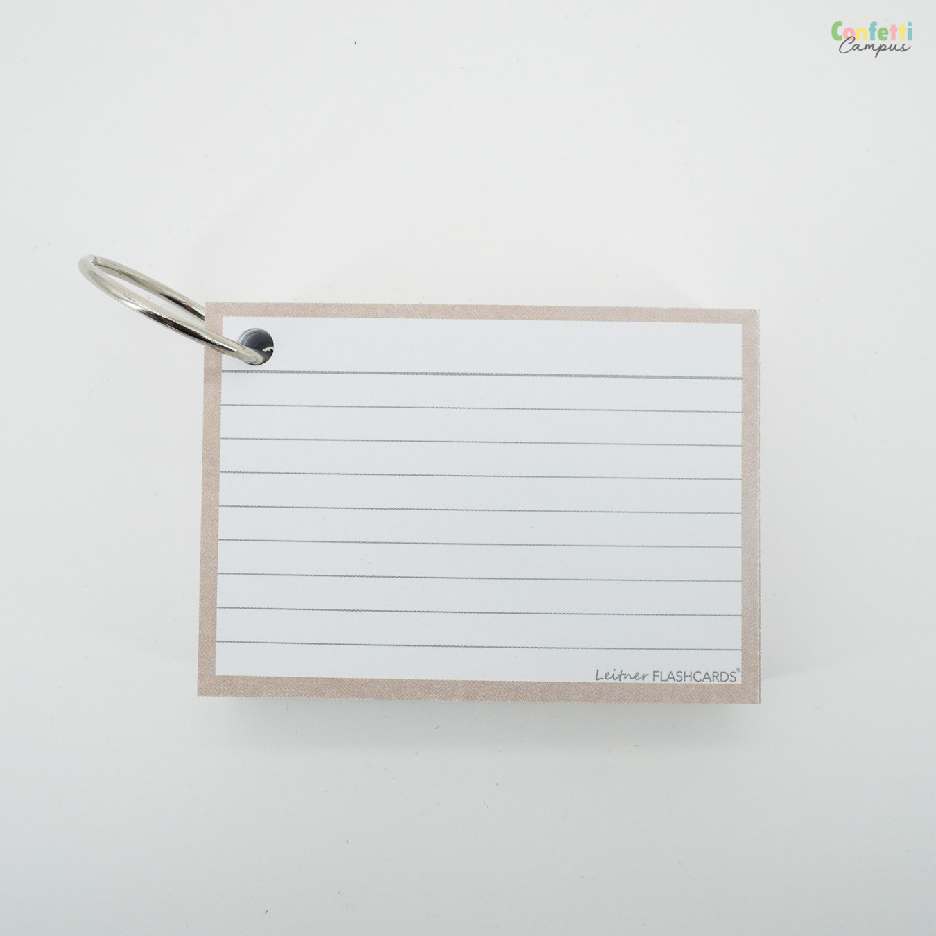 Leitner Flashcards A7 Gelinieerd Beige