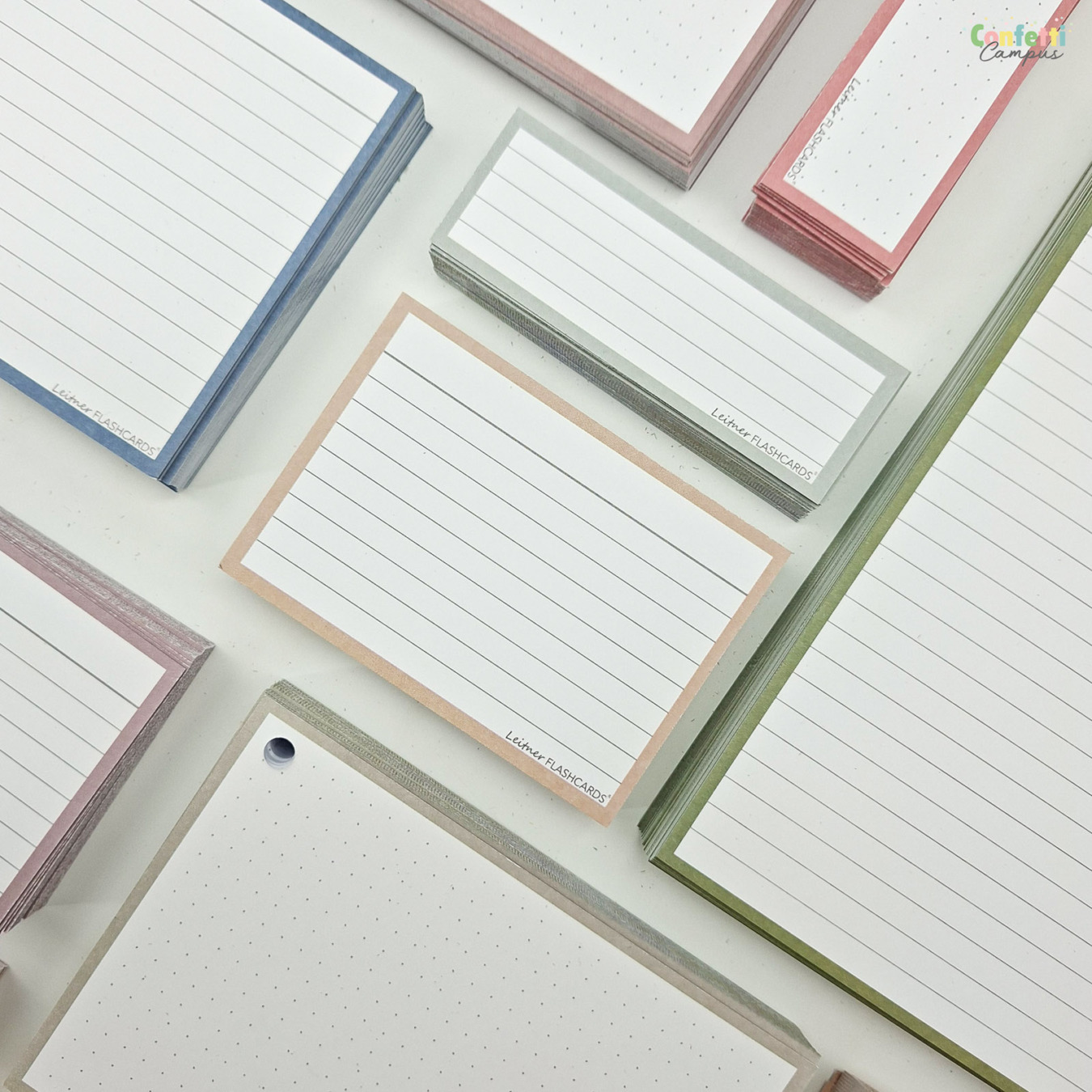 Leitner Flashcards A7 Gelinieerd Beige