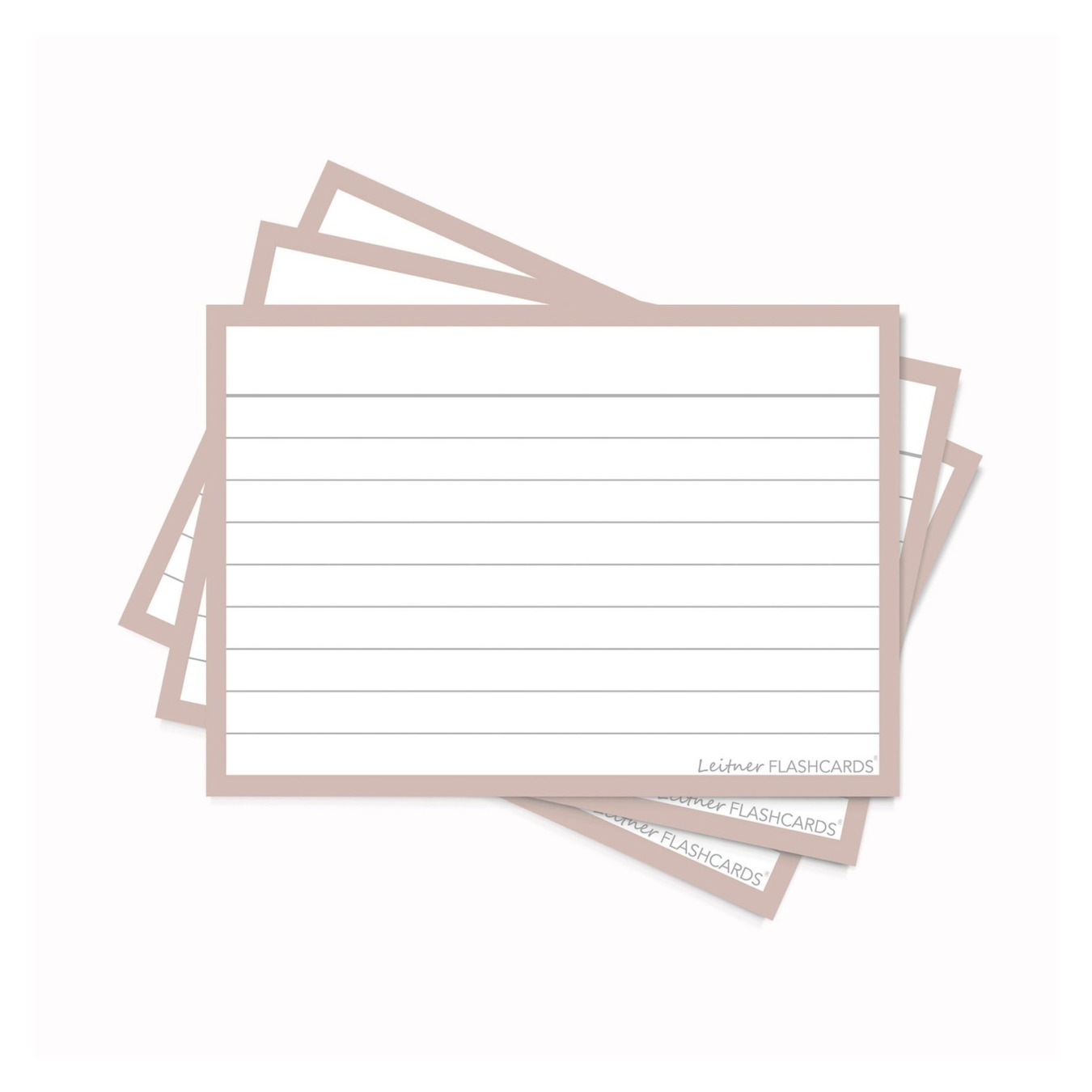 Leitner Flashcards A7 Gelinieerd Greige