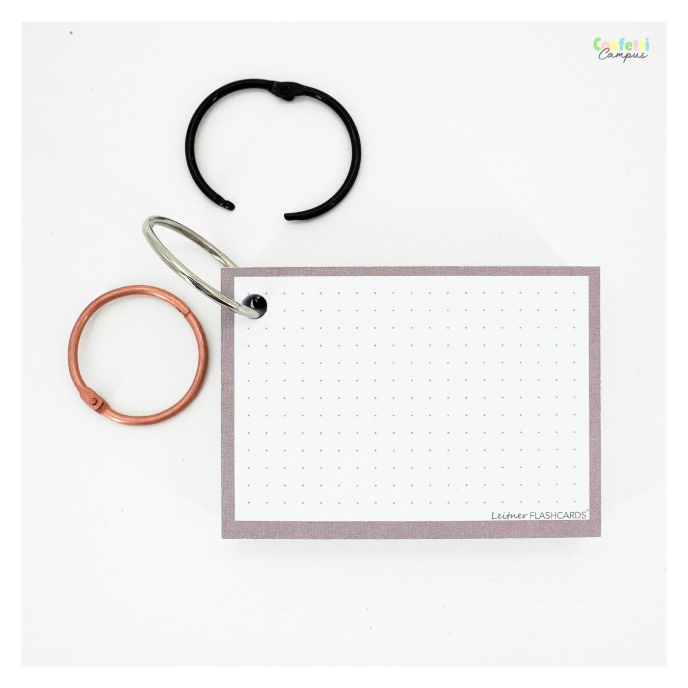 Leitner Flashcards A7 Dotted Greige