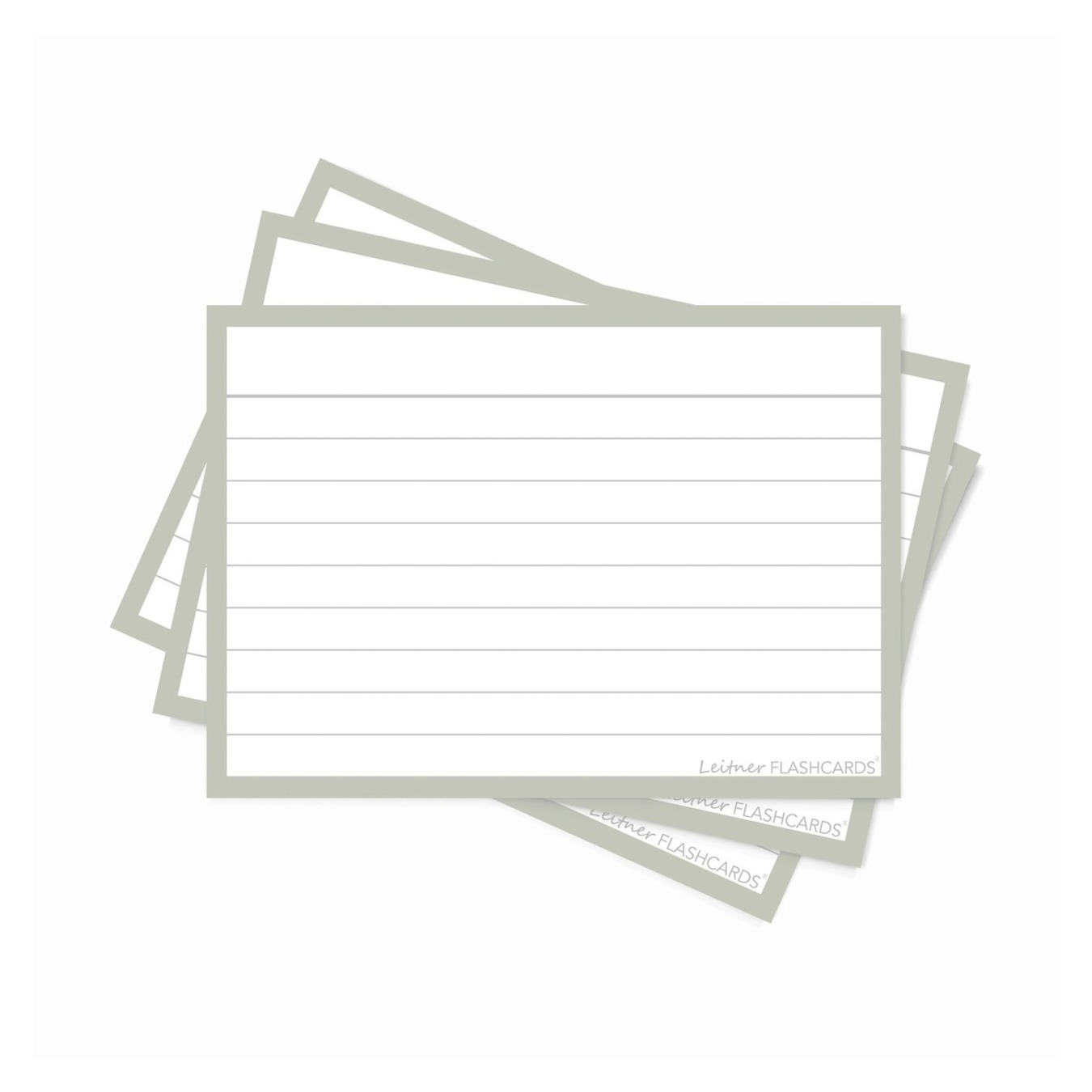 Leitner Flashcards A7 Gelinieerd Grijs