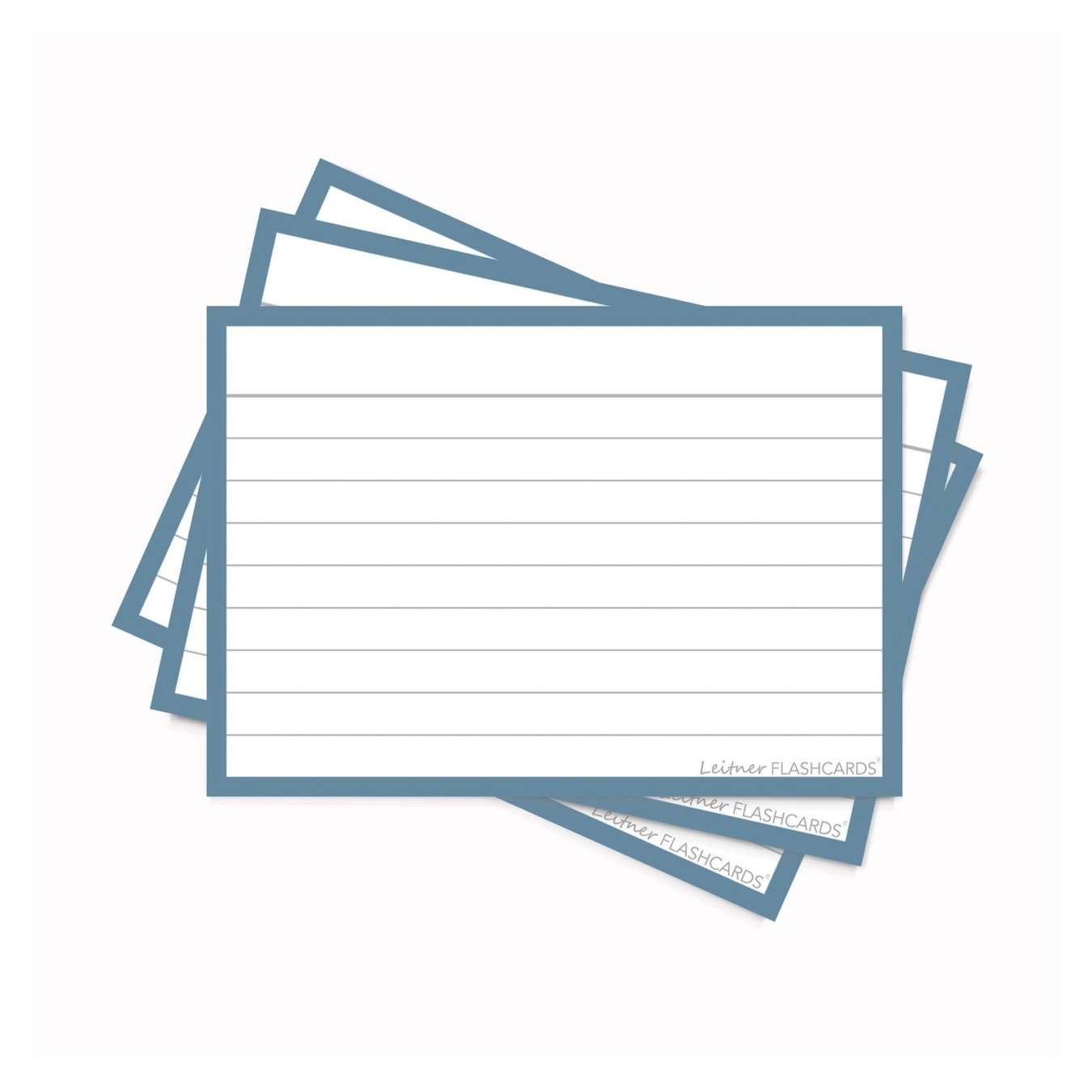 Leitner Flashcards A7 Gelinieerd Staal Blauw