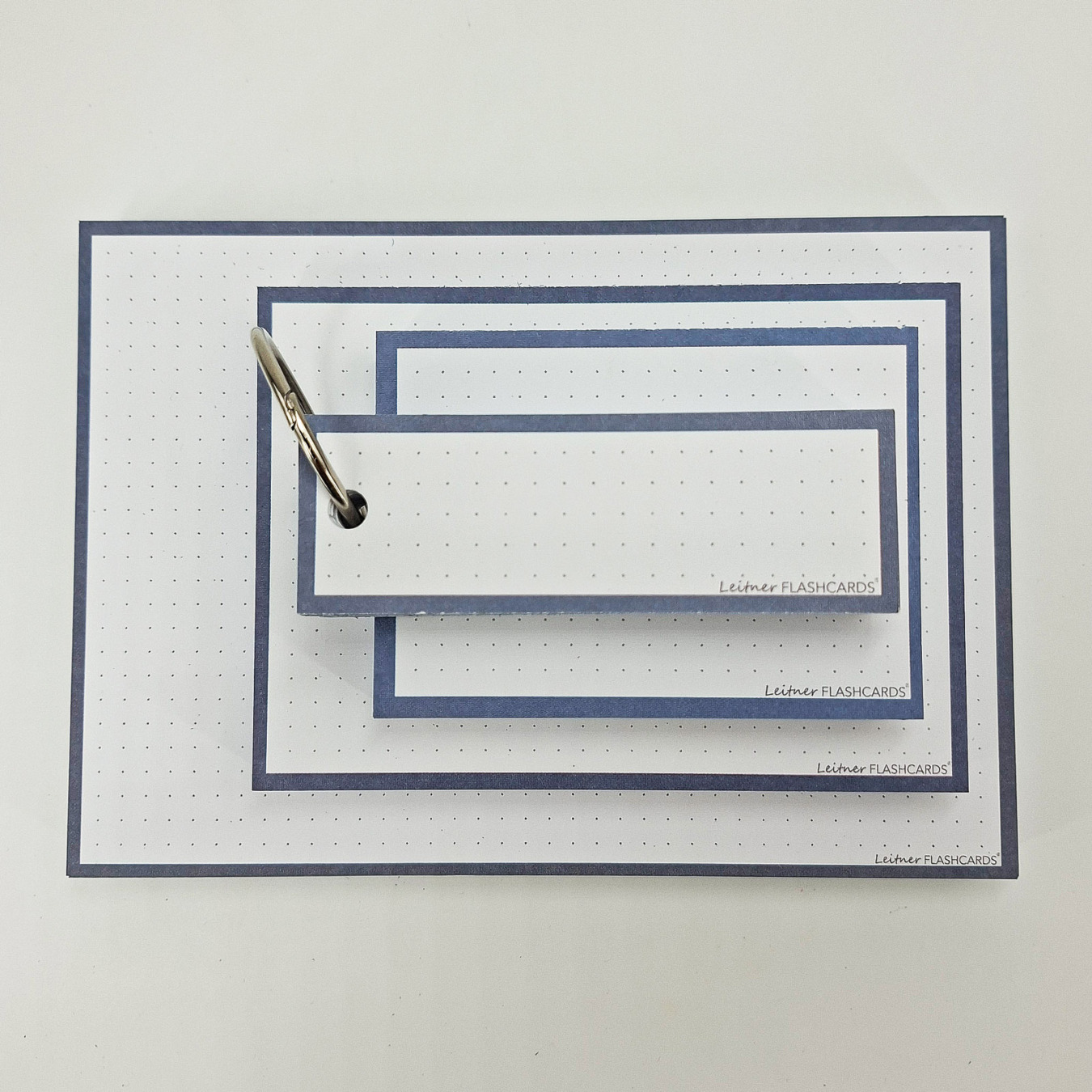 Leitner Flashcards Nature Familiefoto alle maten Staal Blauw