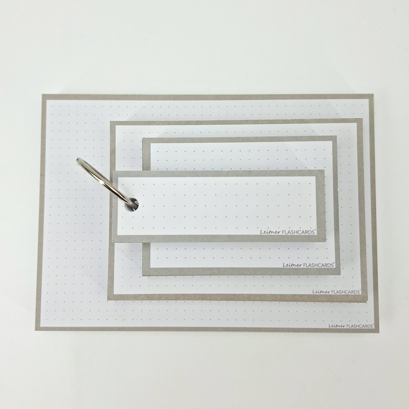 Leitner Flashcards Nature Familiefoto alle maten Grijs Dotted