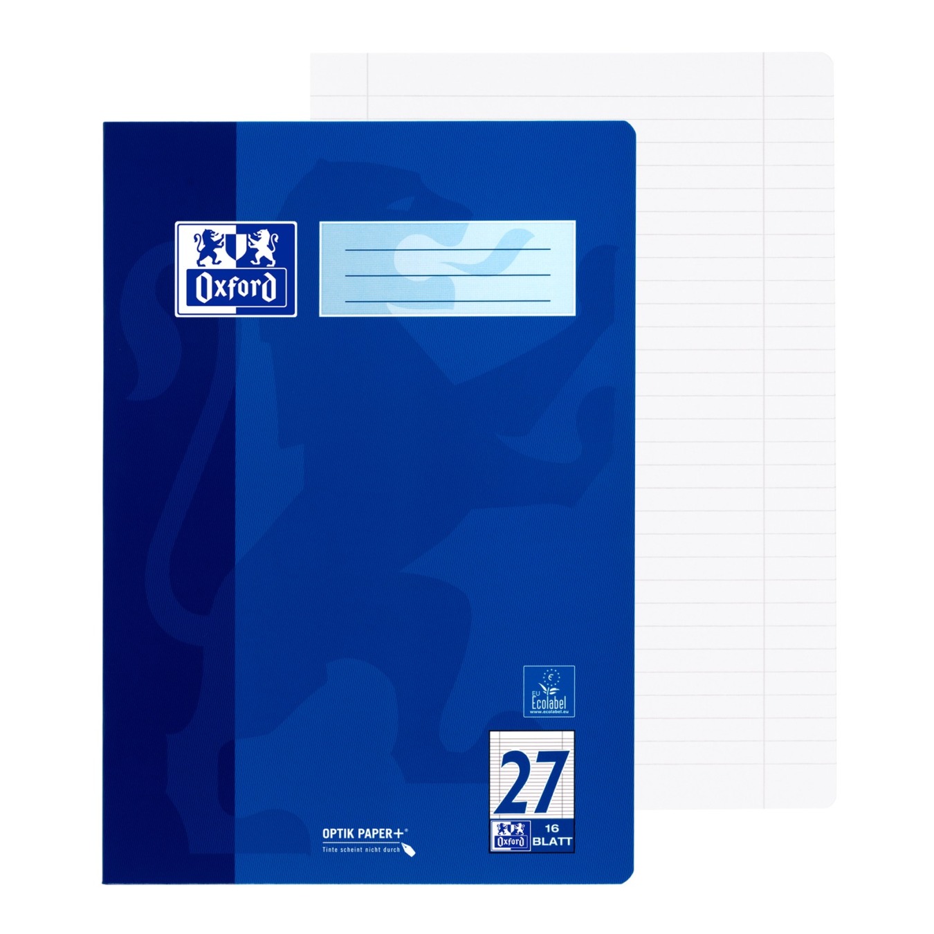 OXFORD Schoolschrift A4 Gelinieerd Dubbele Kantlijn 32P Blauw