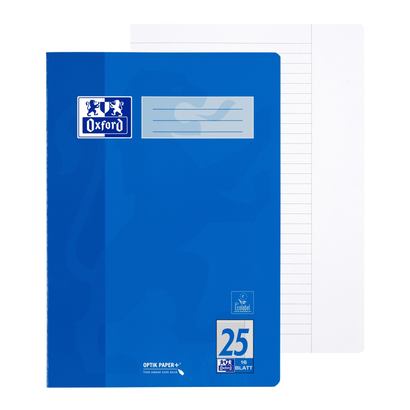 OXFORD Schoolschrift A4 Gelinieerd met Correctieranden 32P Blauw