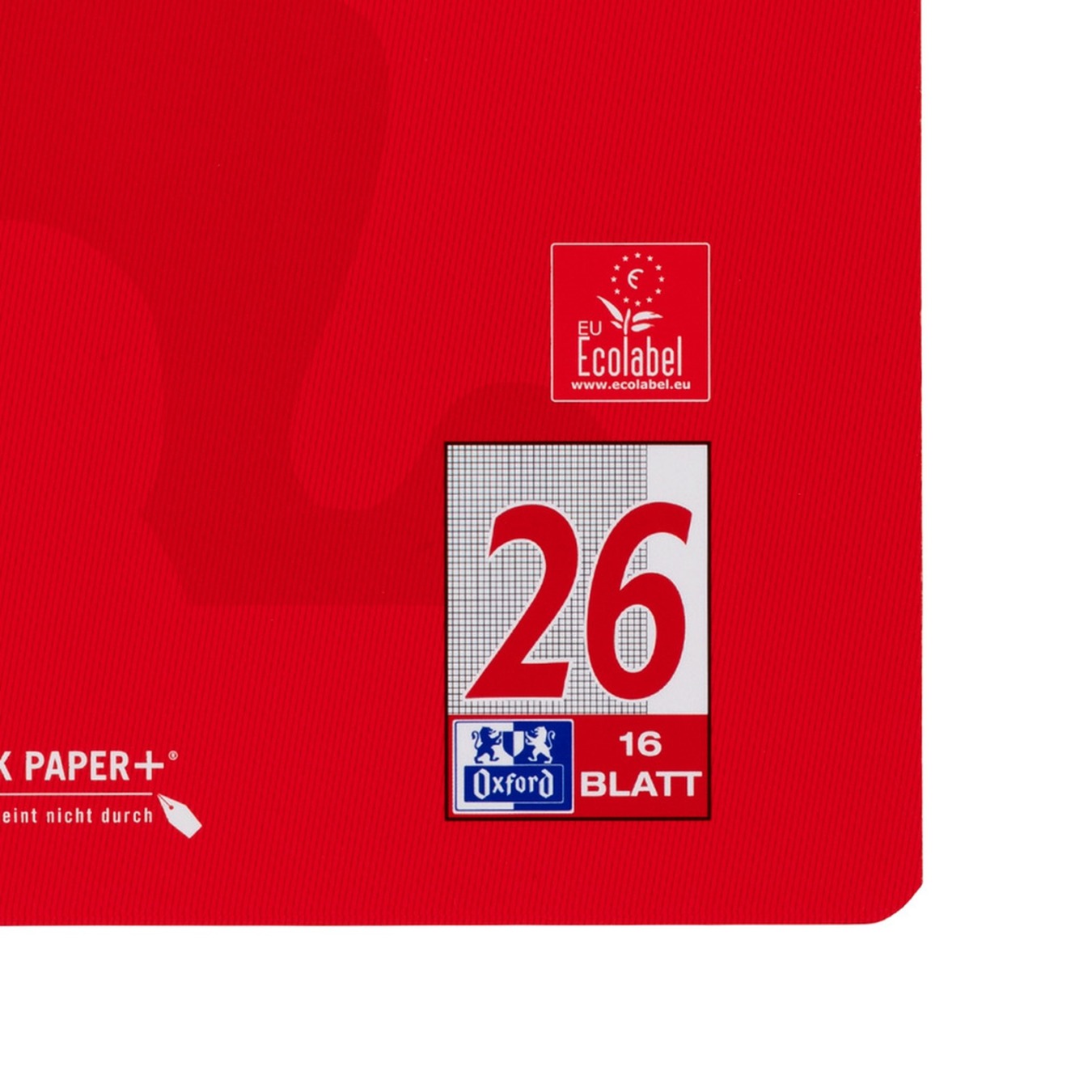OXFORD Schoolschrift A4 Geruit 5 x 5 met Correctieranden 32P Rood