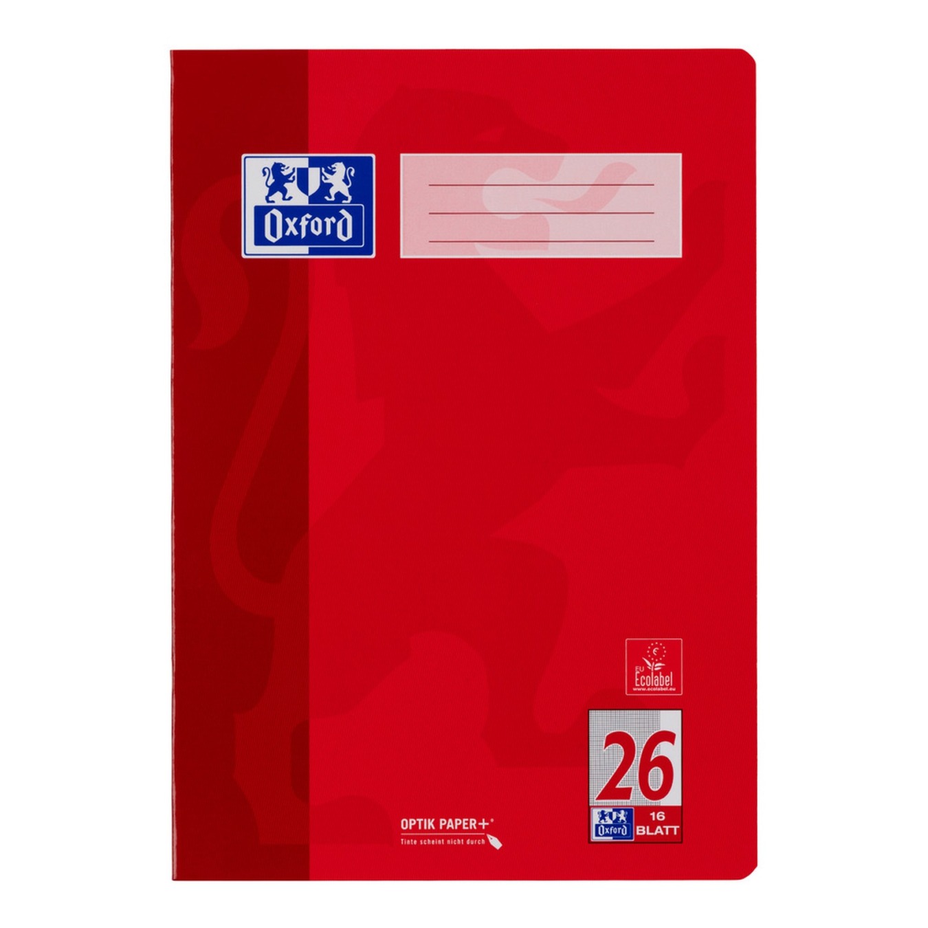 OXFORD Schoolschrift A4 Geruit 5 x 5 met Correctieranden 32P Rood