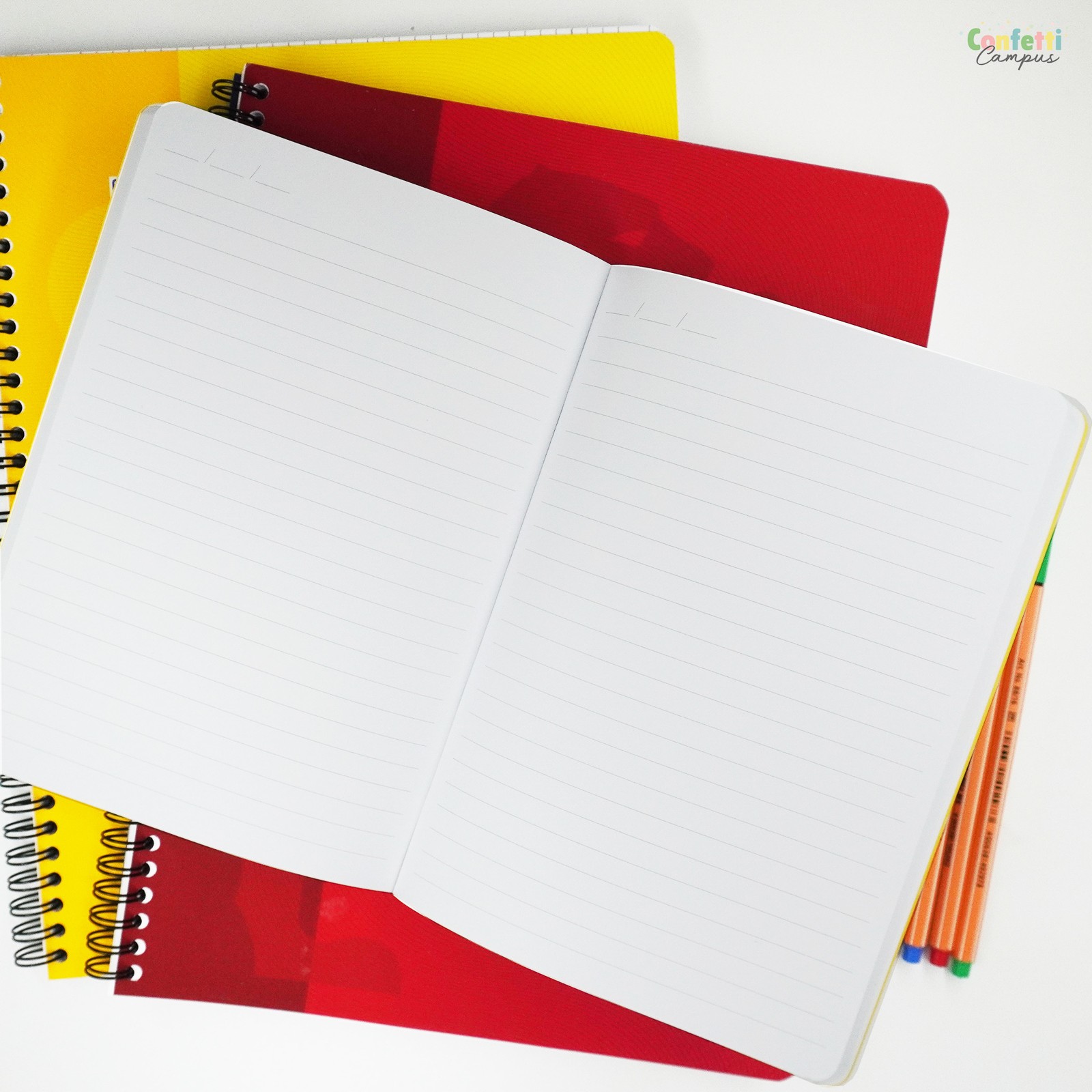 Stay Notebook OhhDeer Notebook Softcover A5 Gelinieerd Stay Positive - Confetti Campus