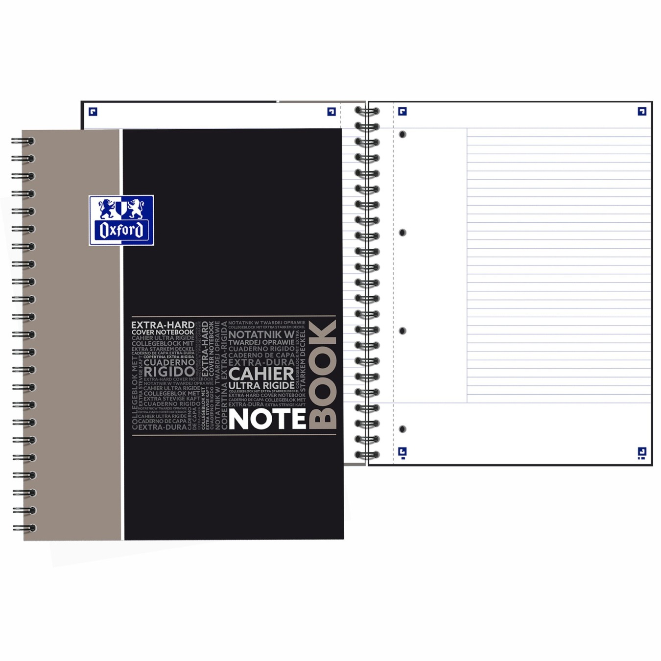 Oxford A4 Collegeblok Cornell Methode Hardcover Zwart