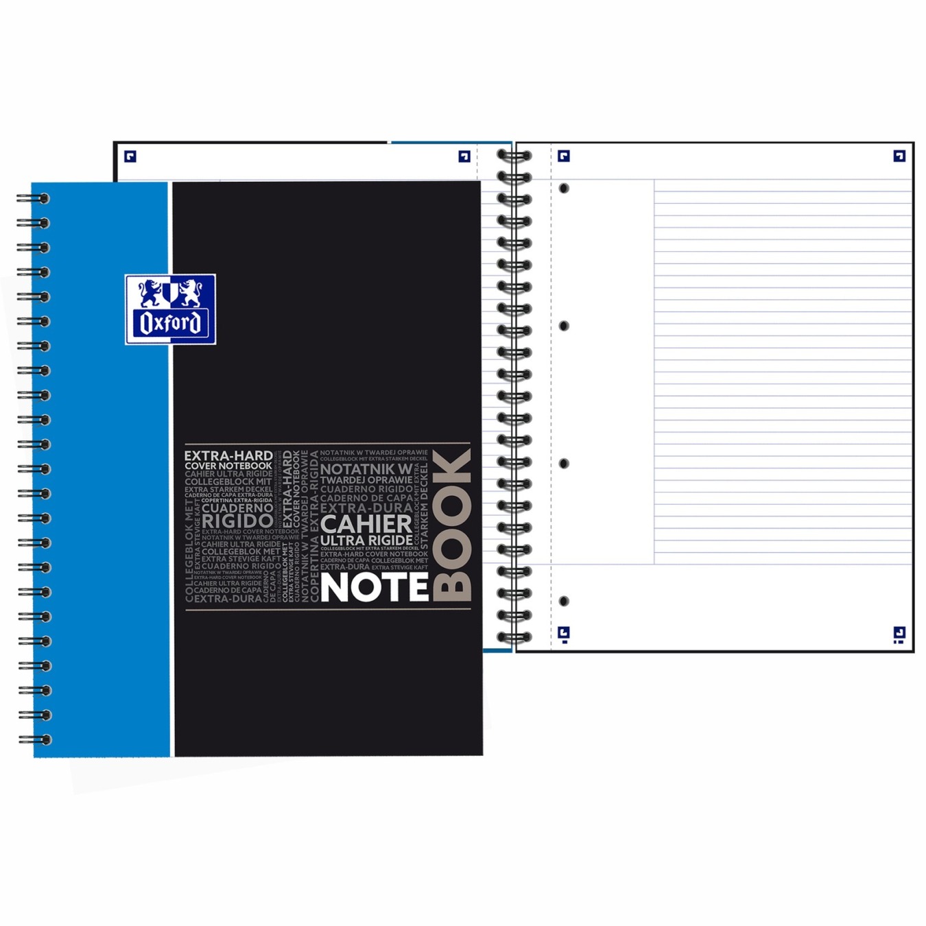 Oxford A4 Collegeblok Cornell Methode Hardcover Blauw