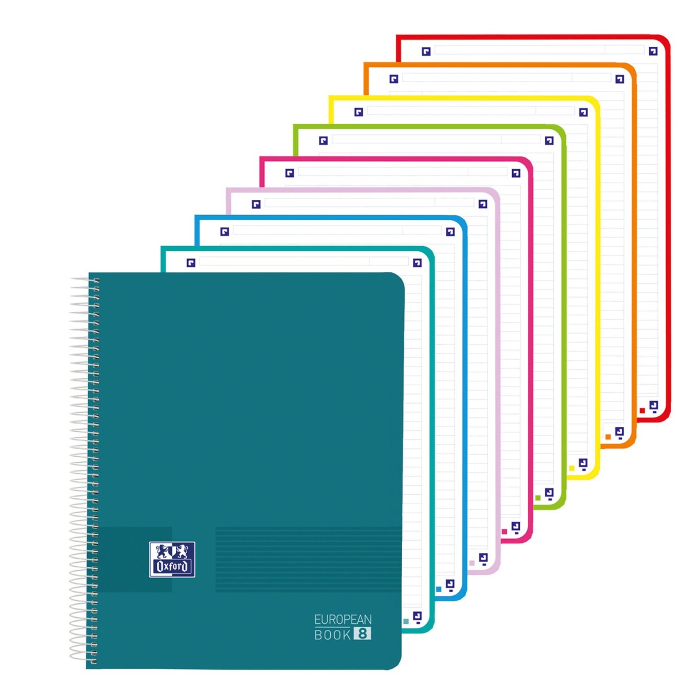 Oxford A4+ European Book 8 Hardcover Gelinieerd Turquoise
