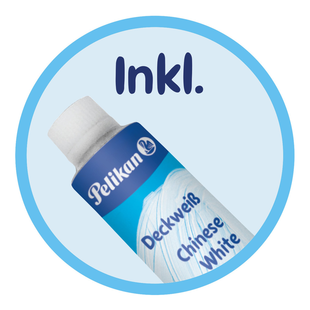 Pelikan Verfdoos K12 Eco - Plakkaatverf 12 kleuren + dekwit