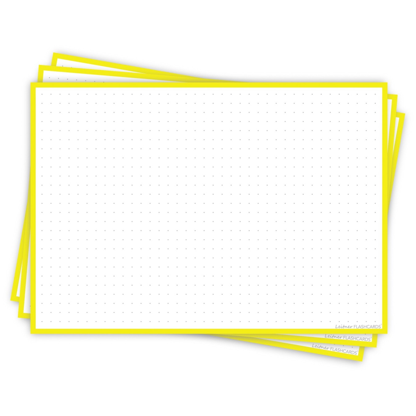 Leitner Flashcards A5 Dotted Geel