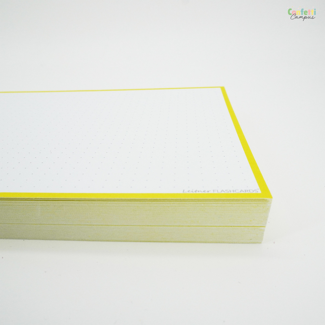 Leitner Flashcards A5 Dotted Geel