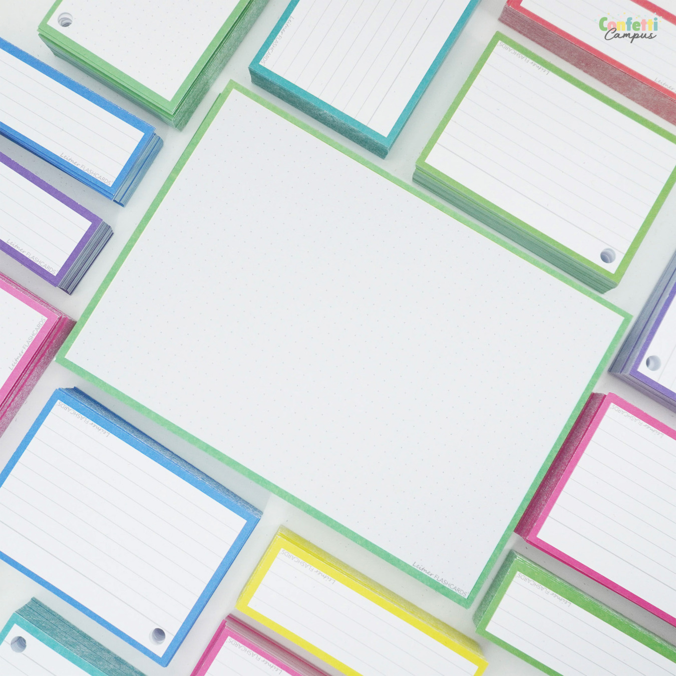 Leitner Flashcards A5 Dotted Groen