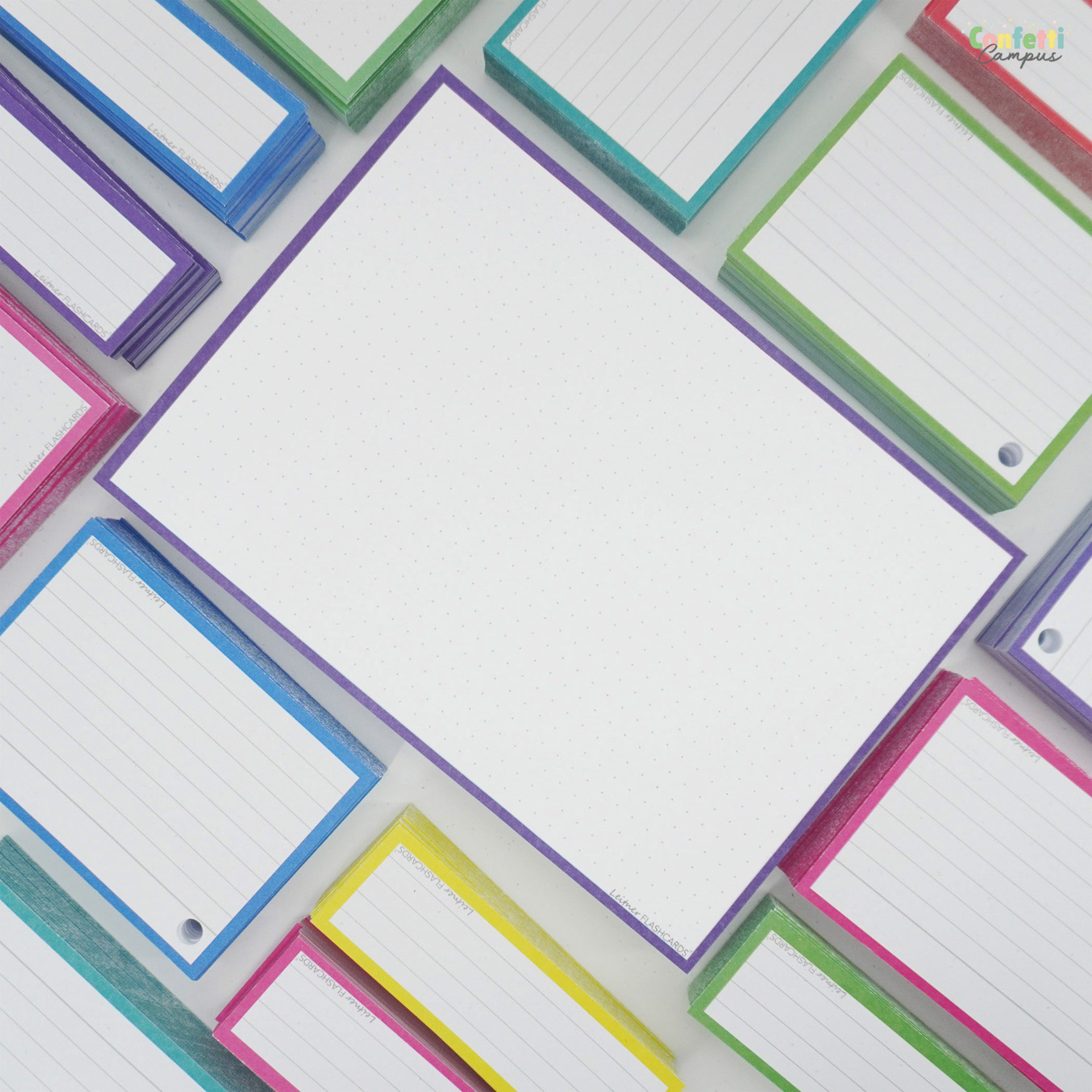 Leitner Flashcards A5 Dotted Paars