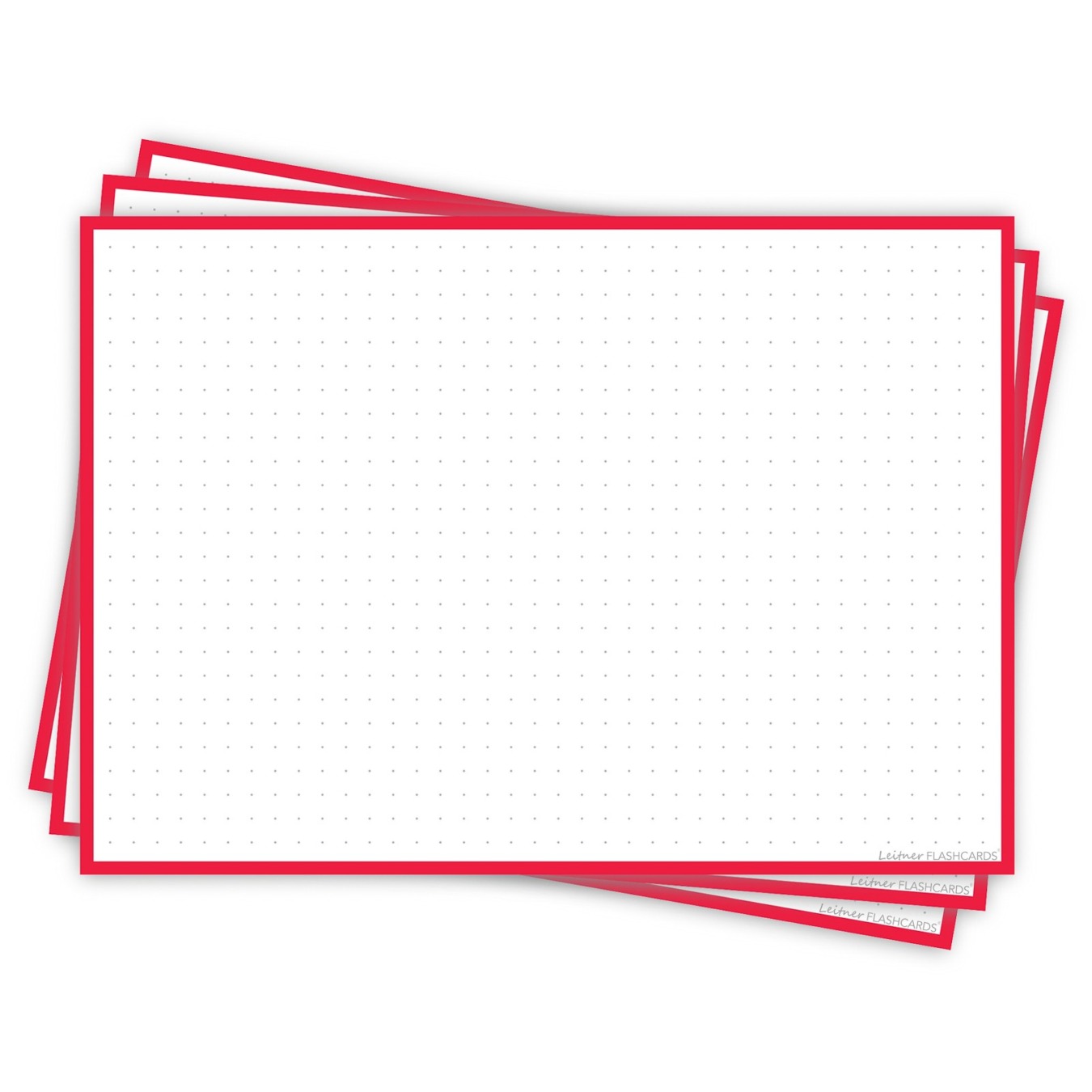 Leitner Flashcards A5 Dotted Rood