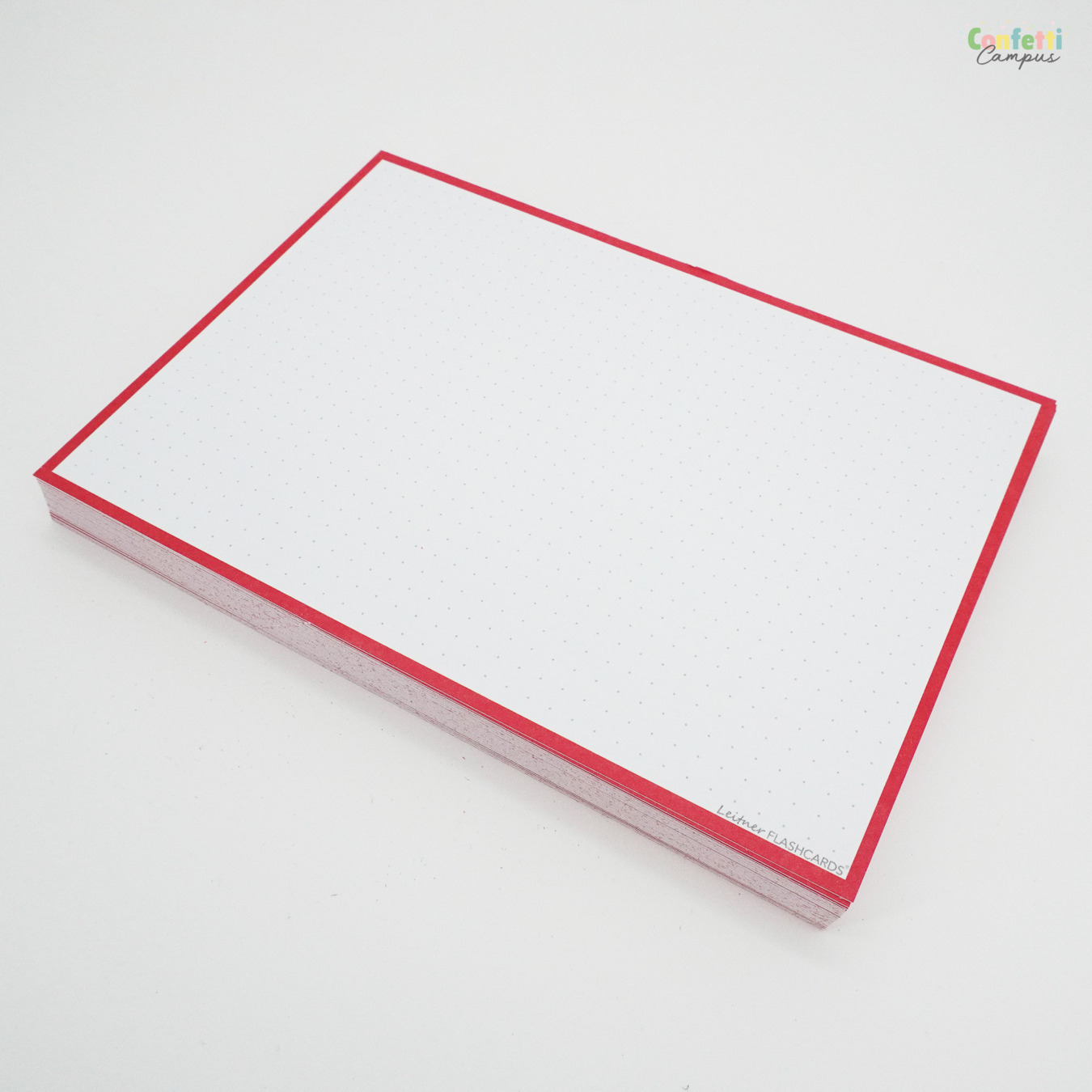 Leitner Flashcards A5 Dotted Rood