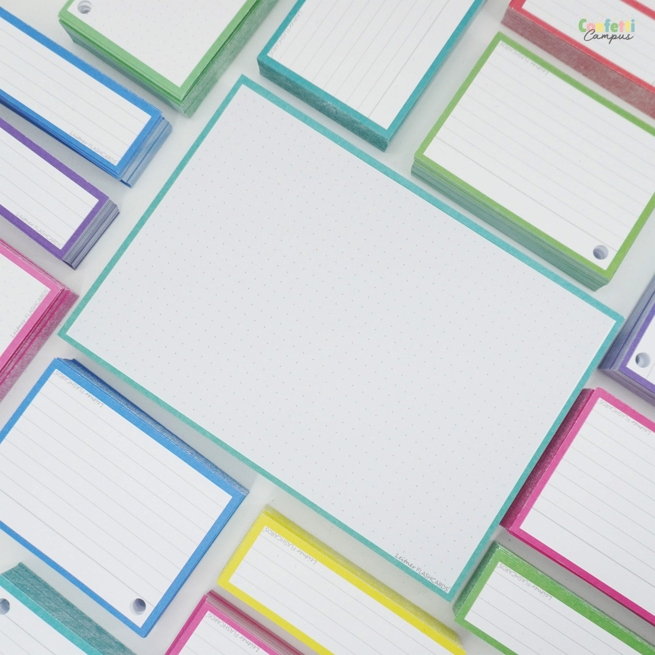 Leitner Flashcards A5 Dotted Turquoise