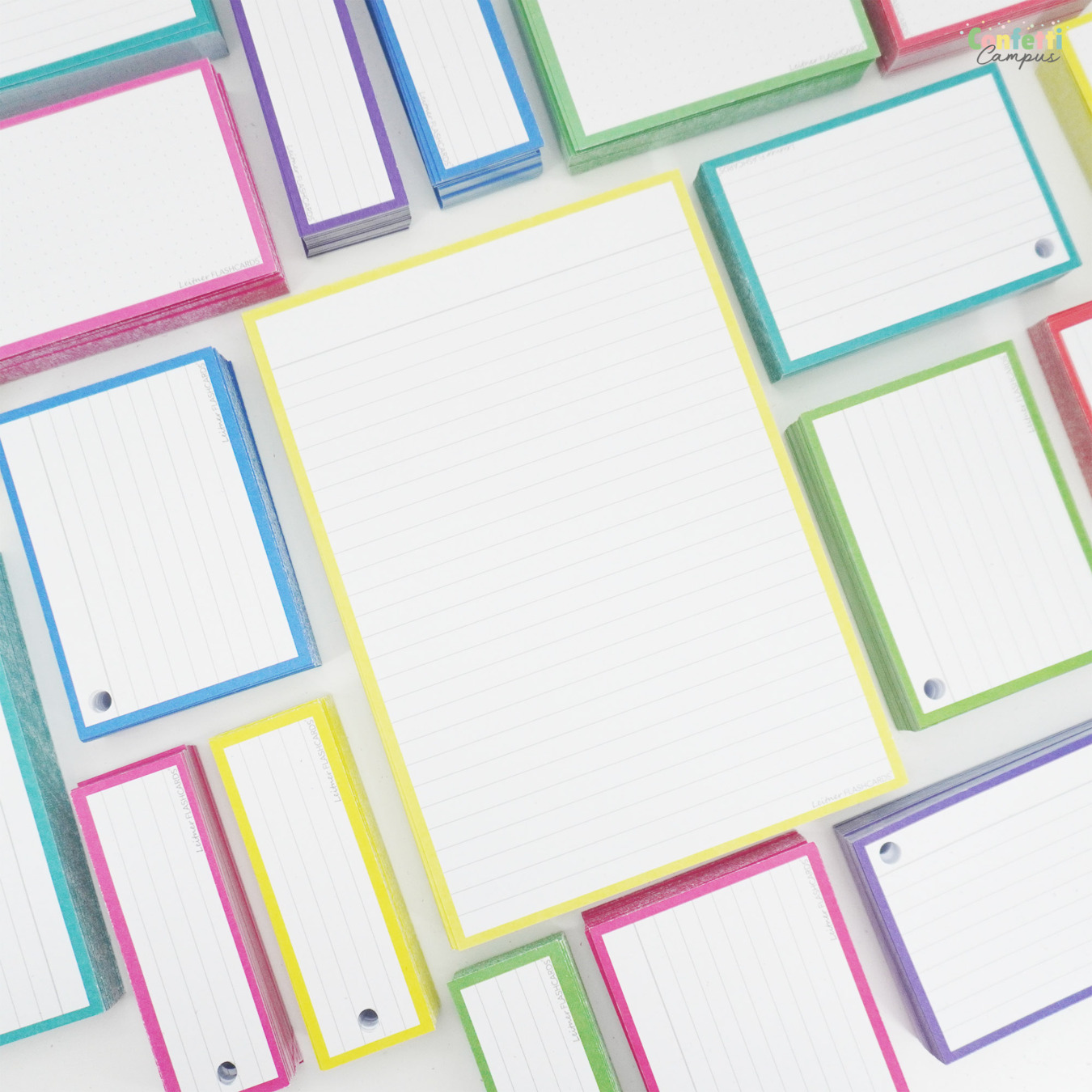 Leitner Flashcards A5 Gelinieerd Geel