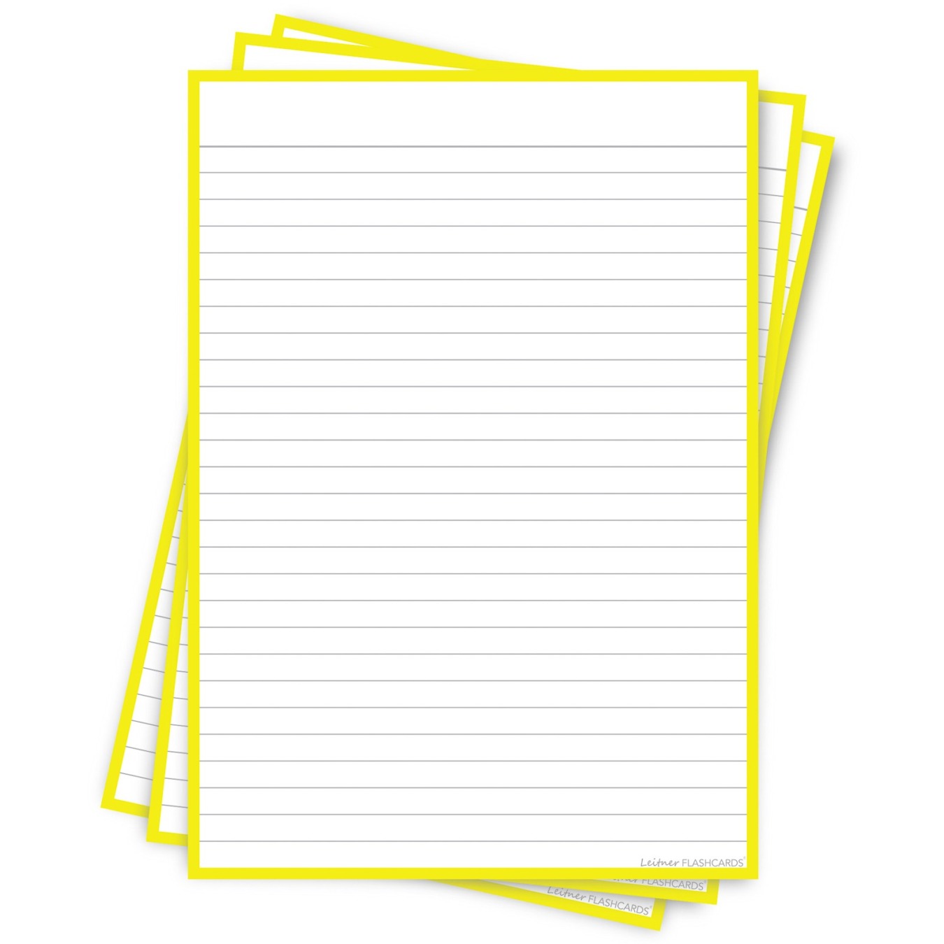 Leitner Flashcards A5 Gelinieerd Geel