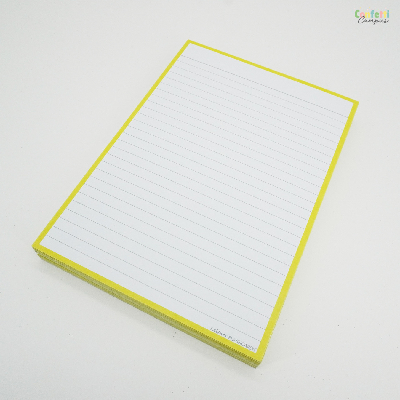 Leitner Flashcards A5 Gelinieerd Geel