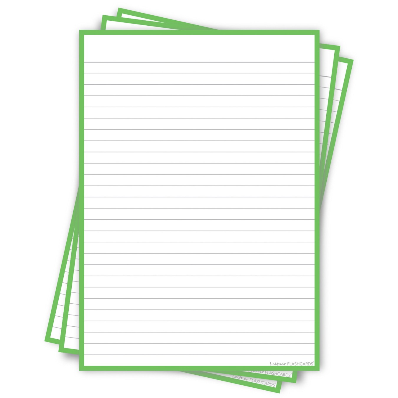 Leitner Flashcards A5 Gelinieerd Groen