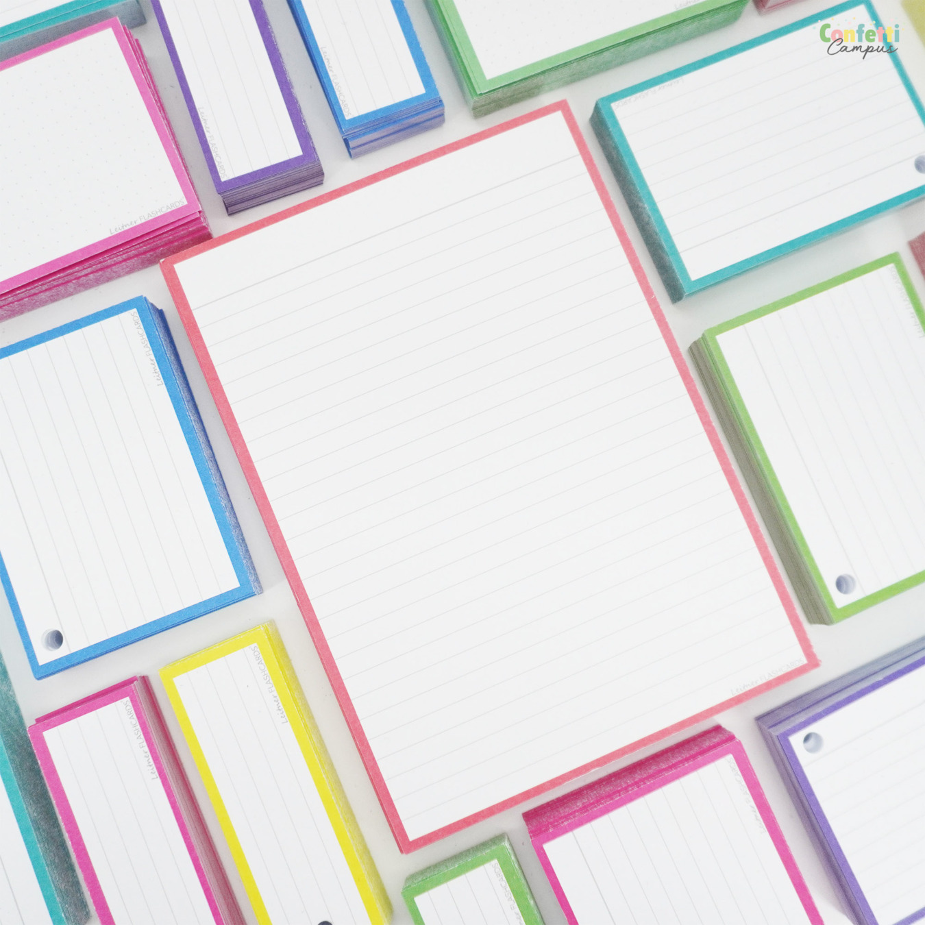 Leitner Flashcards A5 Gelinieerd Rood