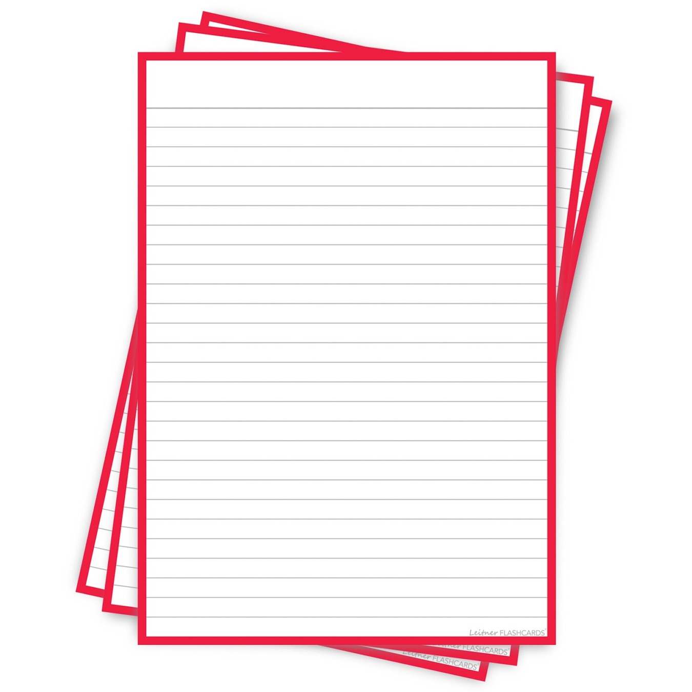 Leitner Flashcards A5 Gelinieerd Rood