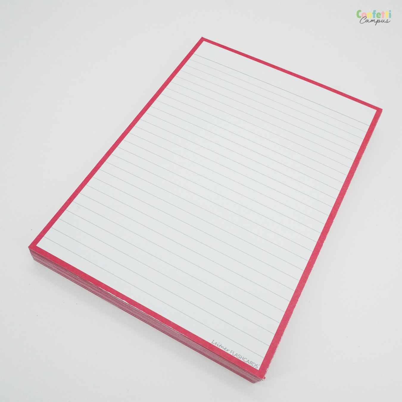 Leitner Flashcards A5 Gelinieerd Rood