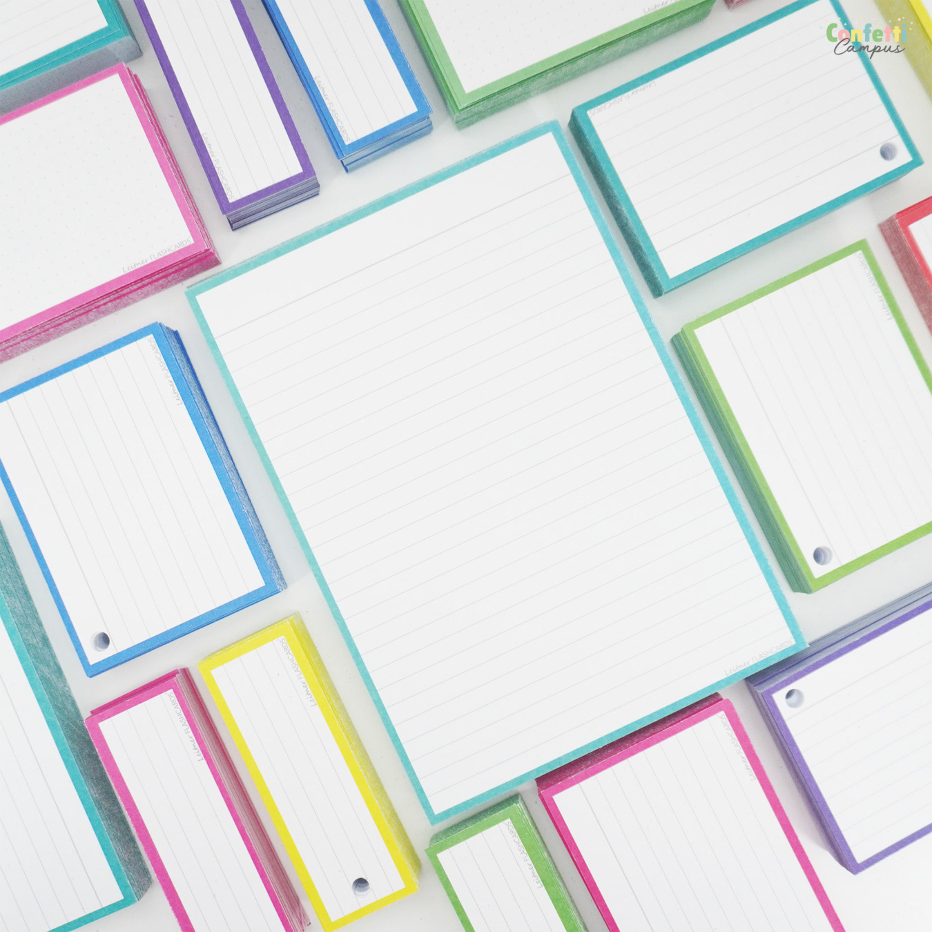 Leitner Flashcards A5 Gelinieerd Turquoise