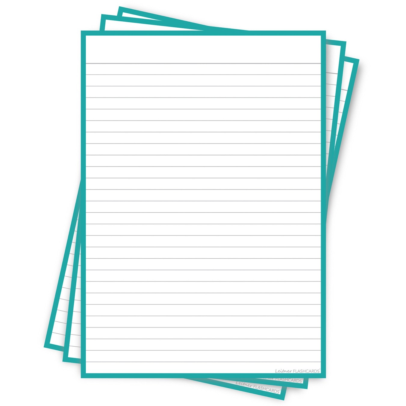 Leitner Flashcards A5 Gelinieerd Turquoise