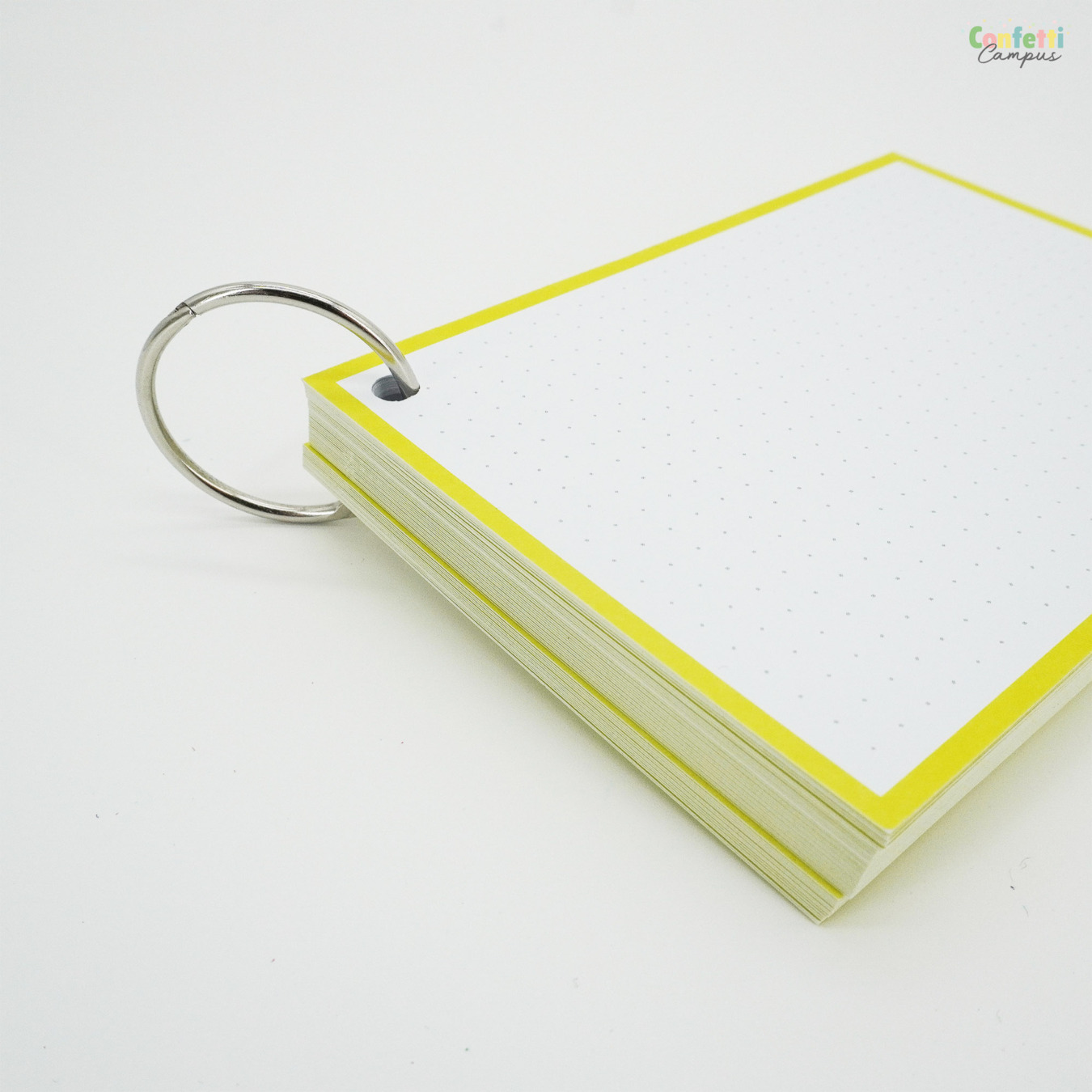 Leitner Flashcards A6 Dotted Geel