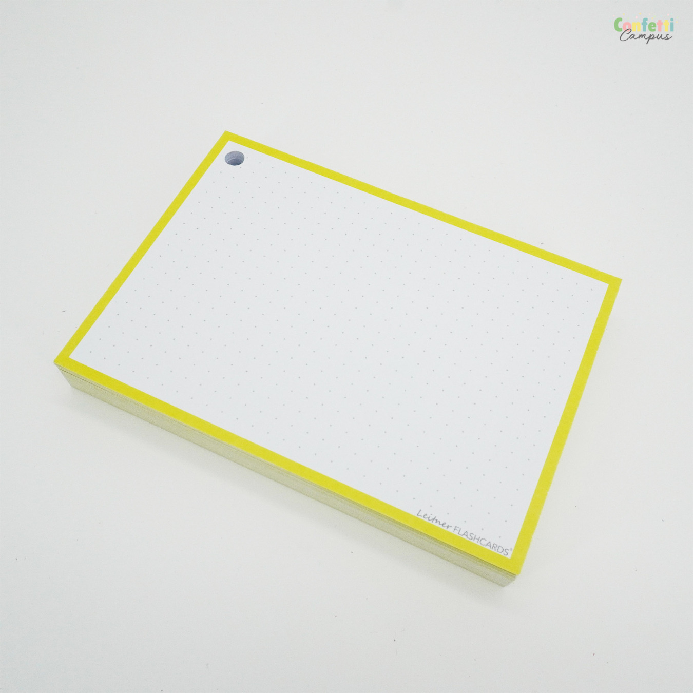 Leitner Flashcards A6 Dotted Geel
