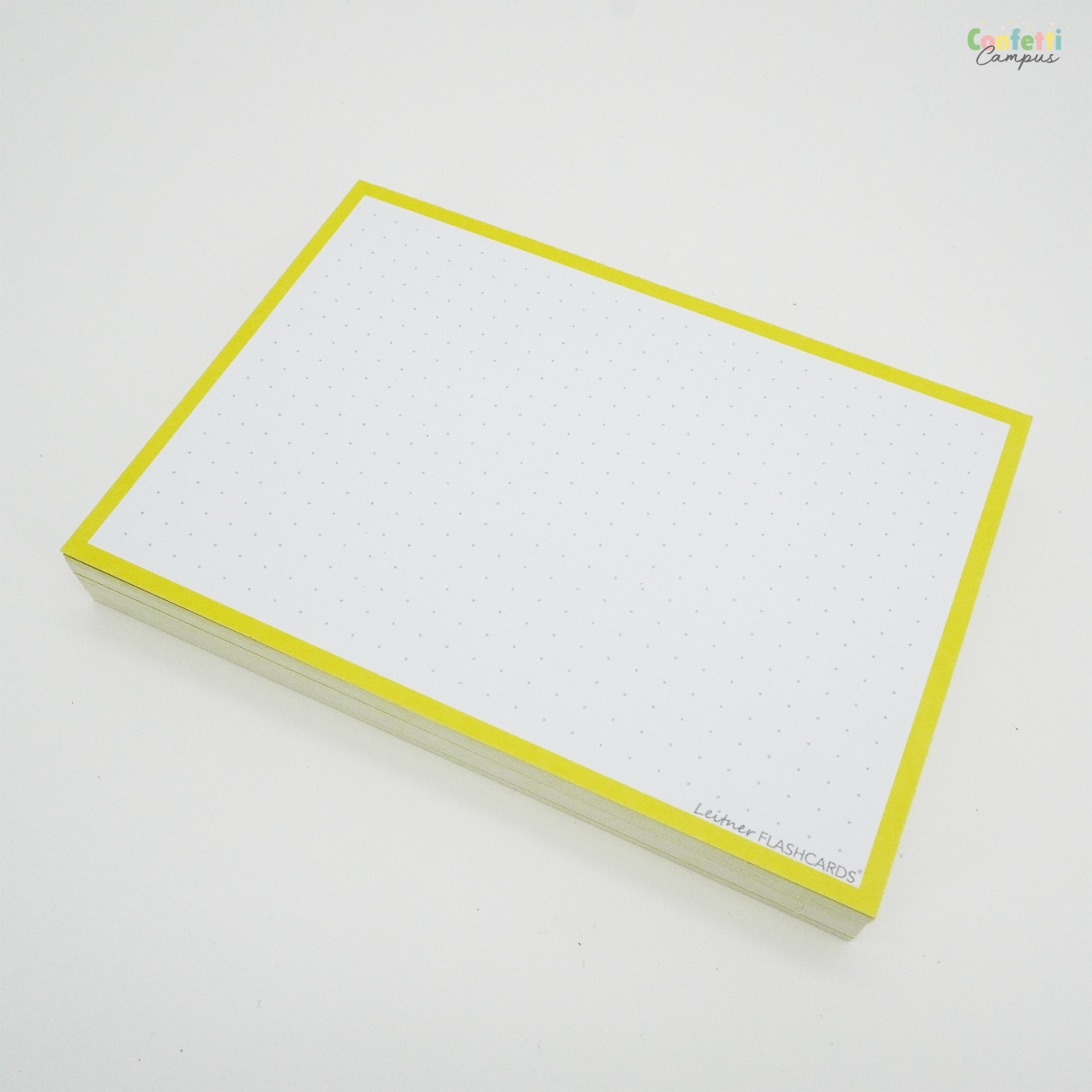 Leitner Flashcards A6 Dotted Geel